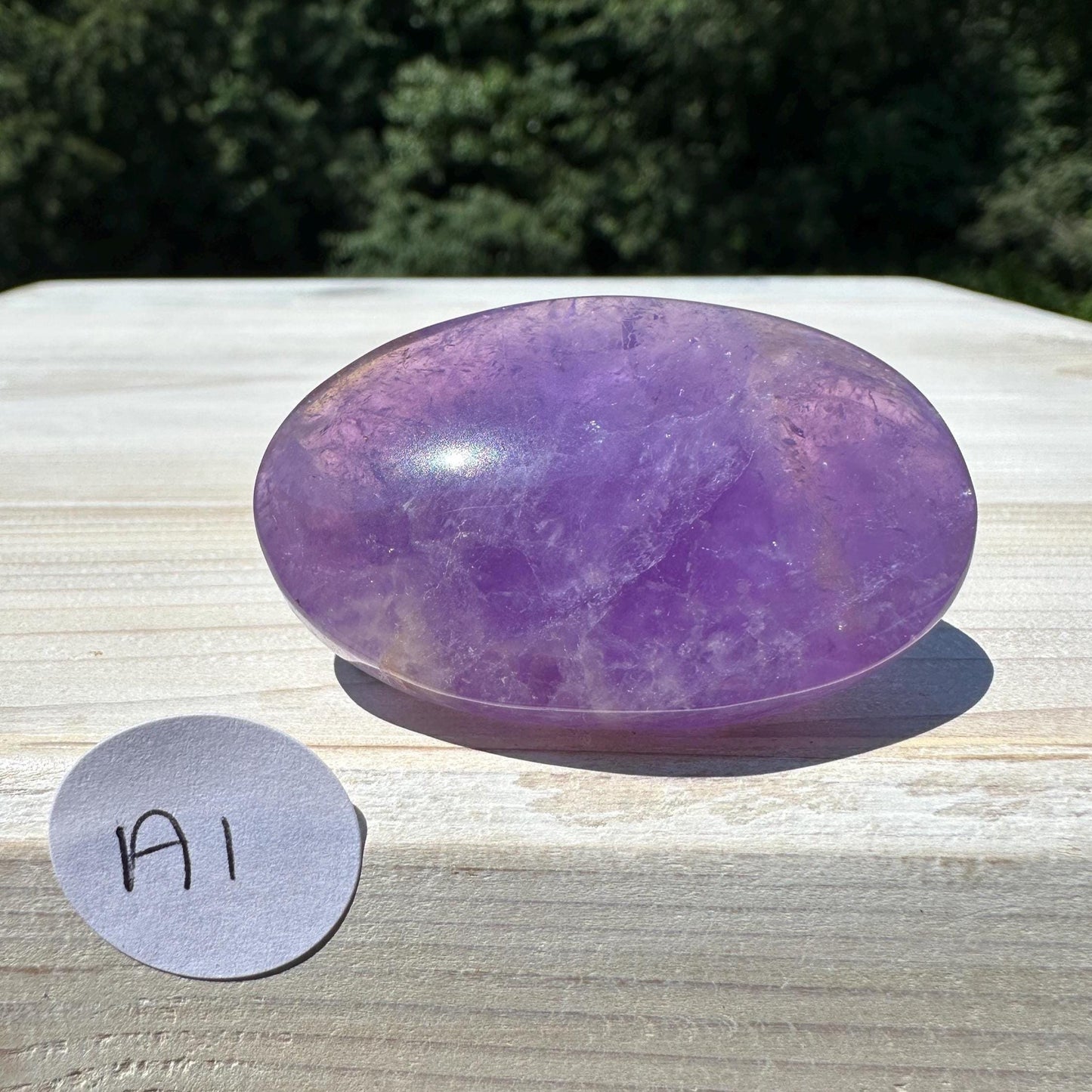 Stunning Purple Amethyst Palm Stone