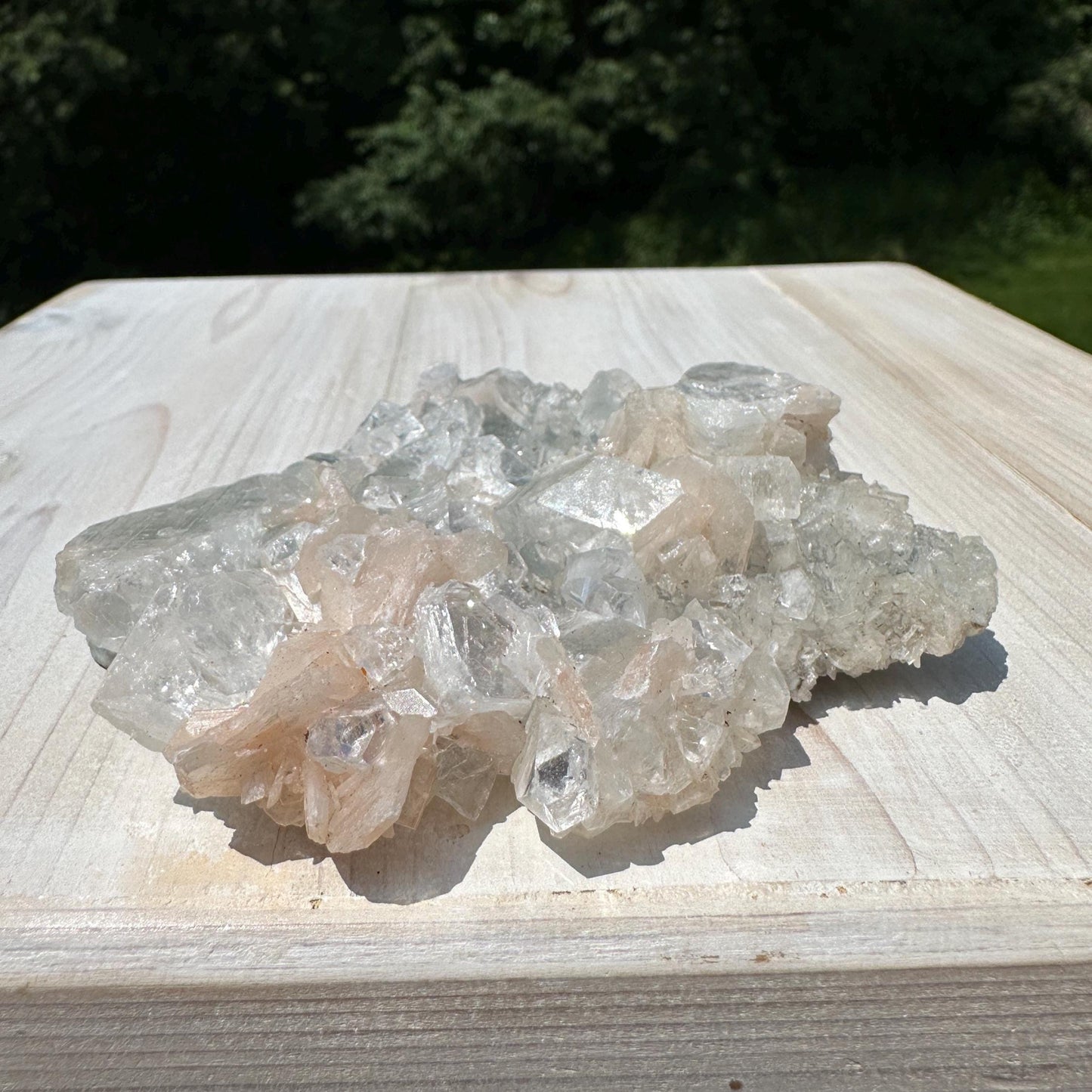 Pretty Apophyllite with Stilbite and Chalcedony Cluster