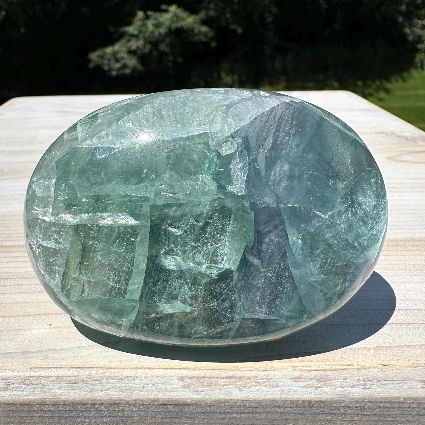 Gorgeous Large Mexican Fluorite Palm Stone - #2