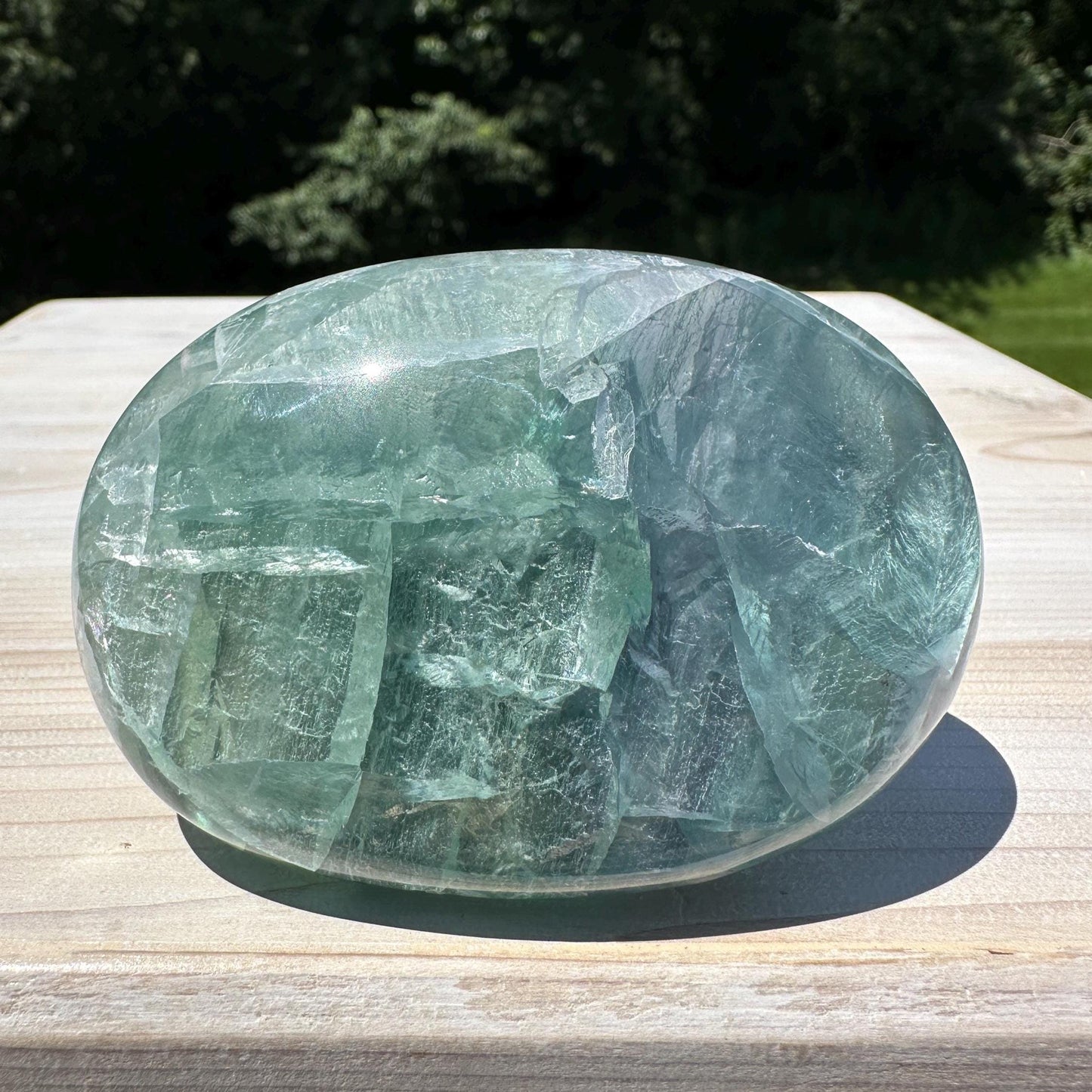 Gorgeous Large Mexican Fluorite Palm Stone - #2