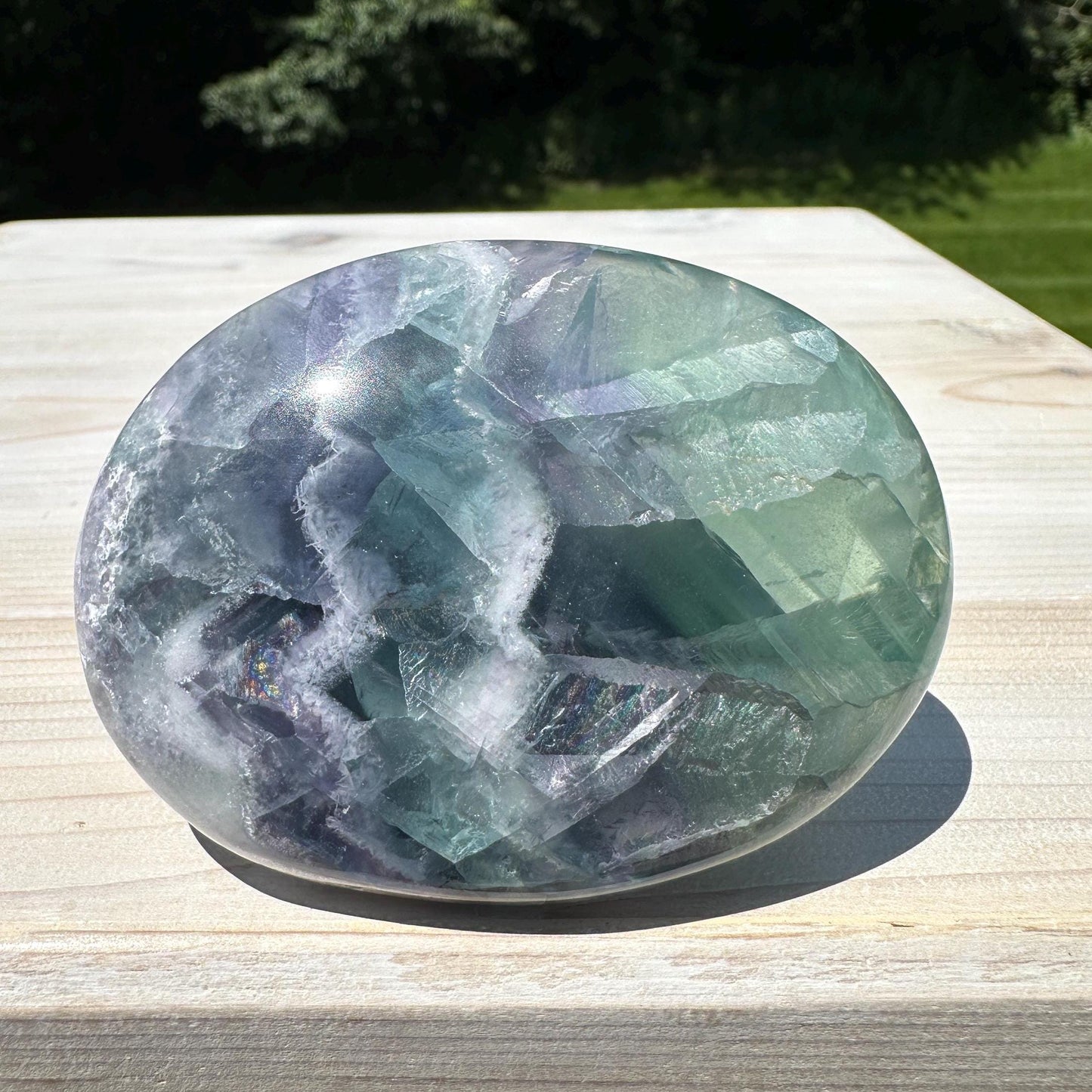 Gorgeous Large Mexican Fluorite Palm Stone - #3