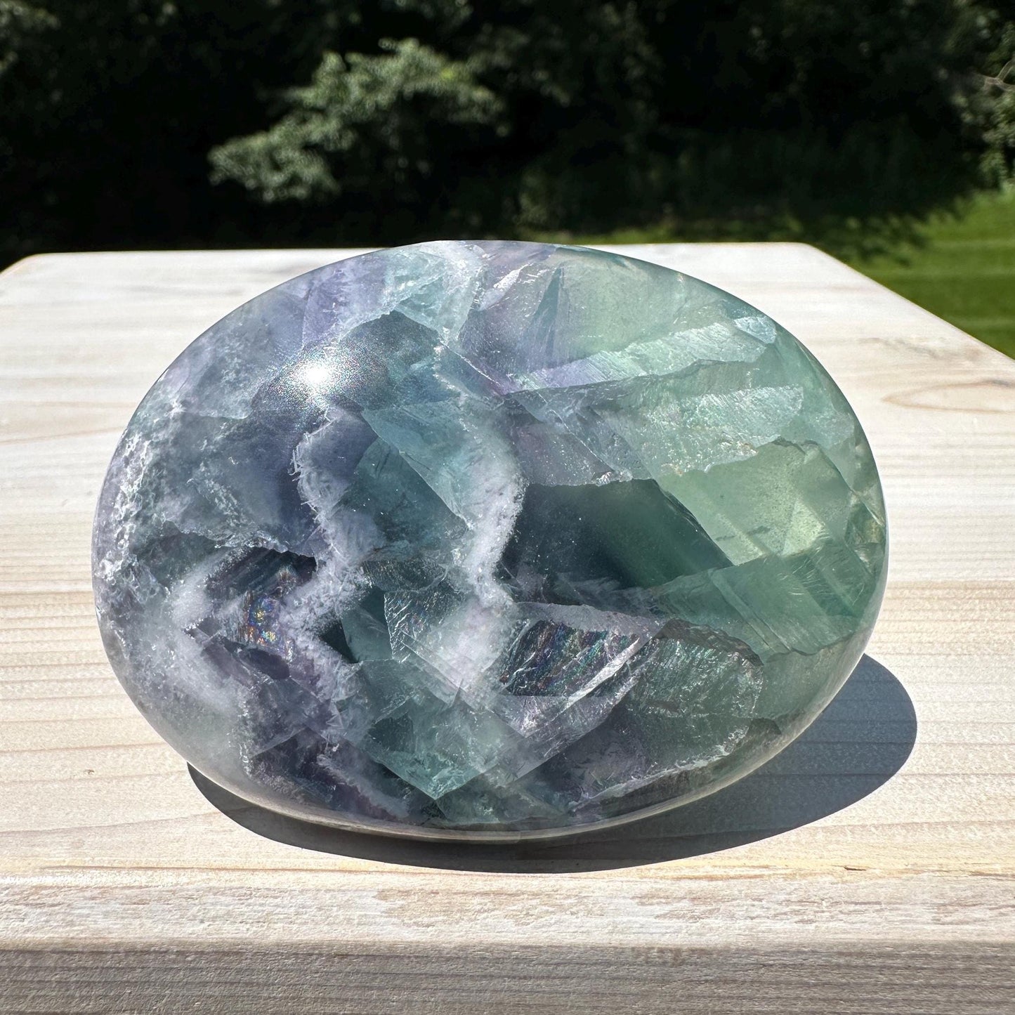 Gorgeous Large Mexican Fluorite Palm Stone - #3