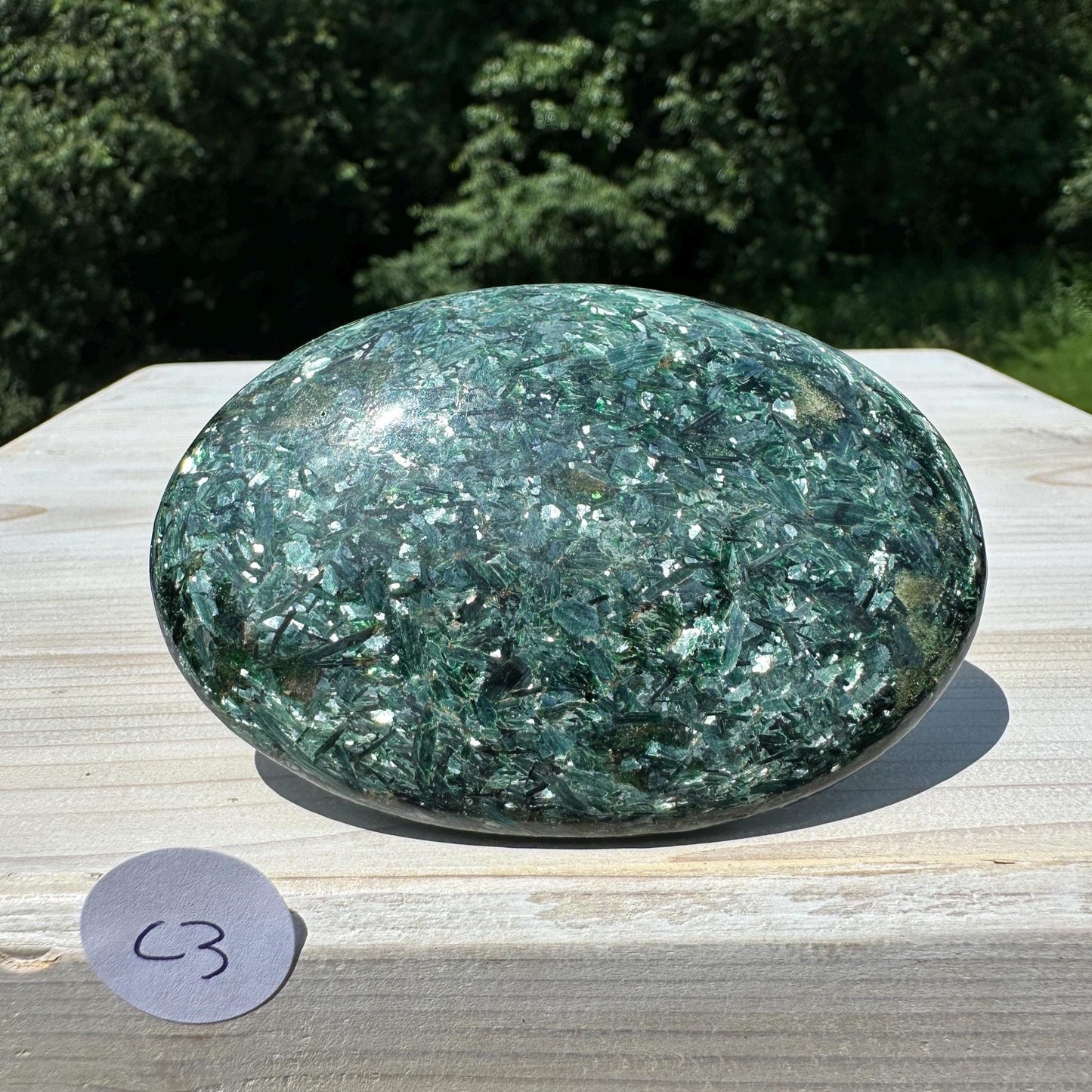 Stunning Fuchsite and Green Mica Cabochon - #3