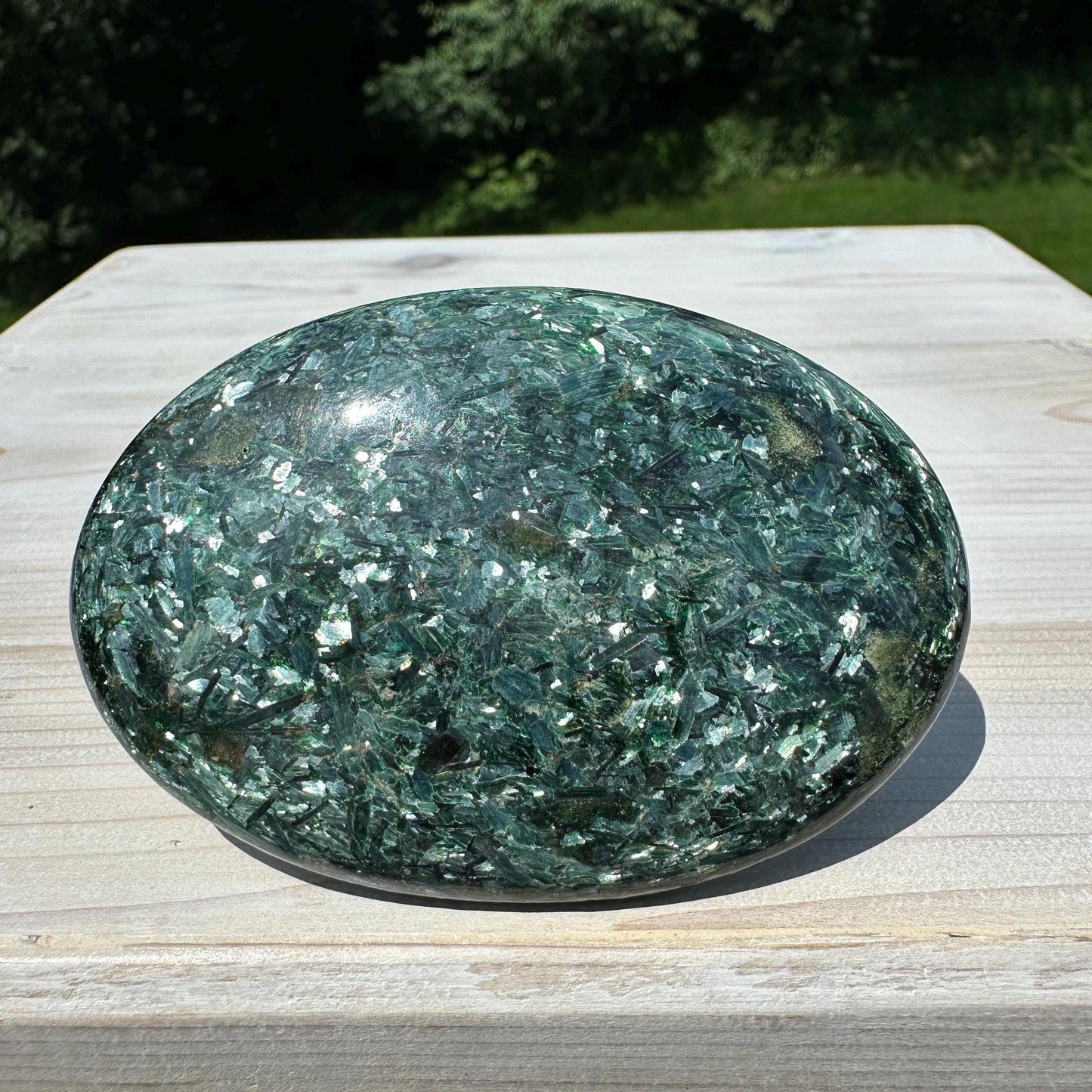 Stunning Fuchsite and Green Mica Cabochon - #3