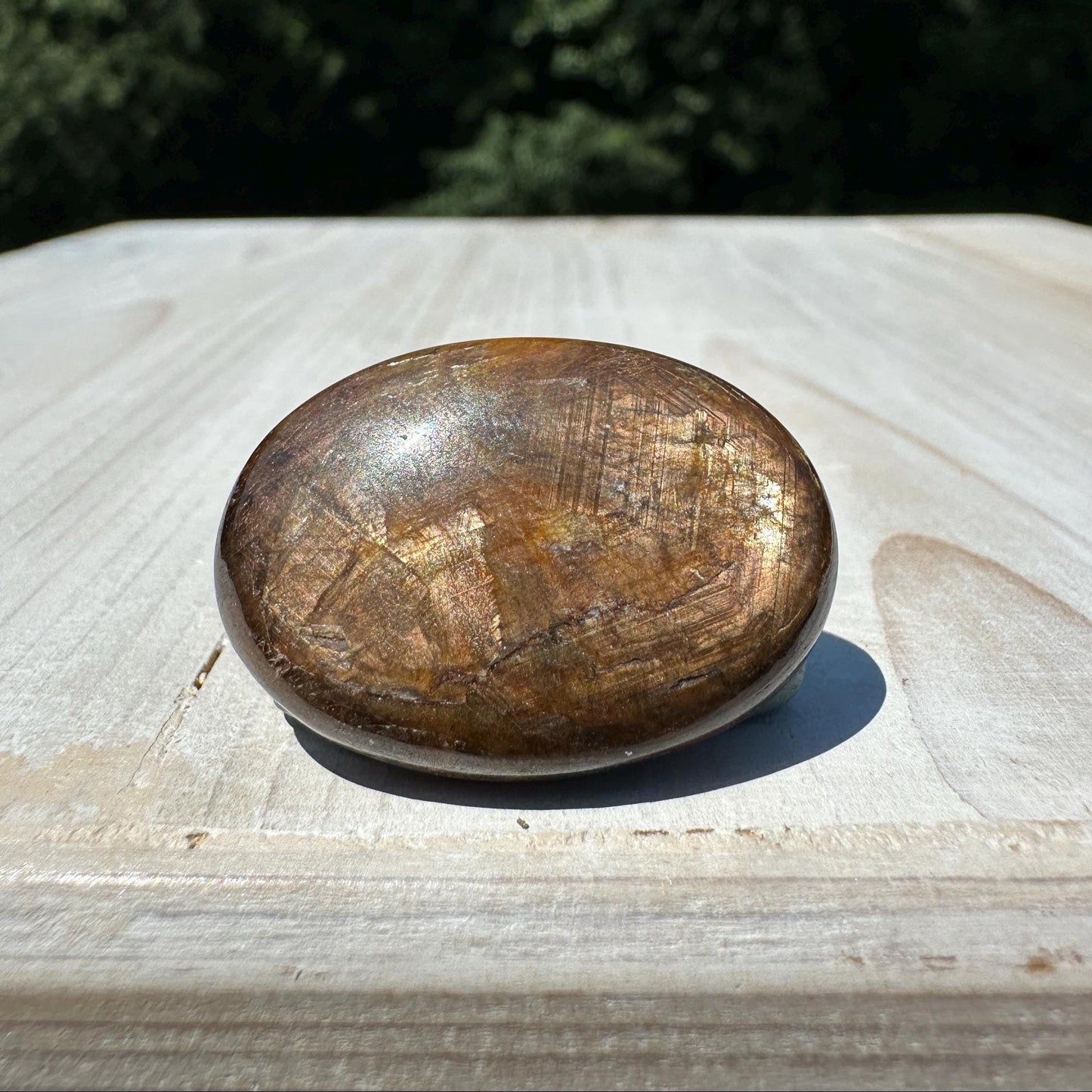 Bronze Sapphire Mini Polished Palm Stone - #1