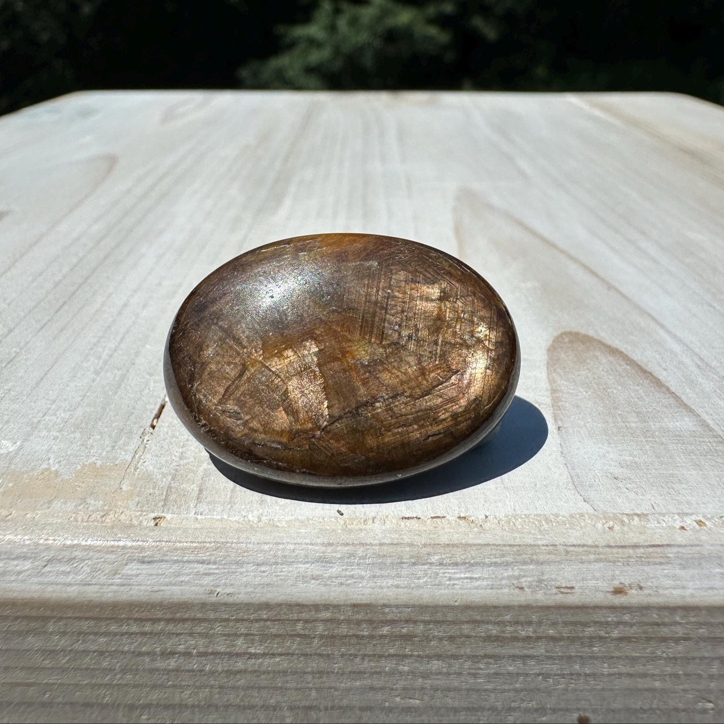 Bronze Sapphire Mini Polished Palm Stone - #1