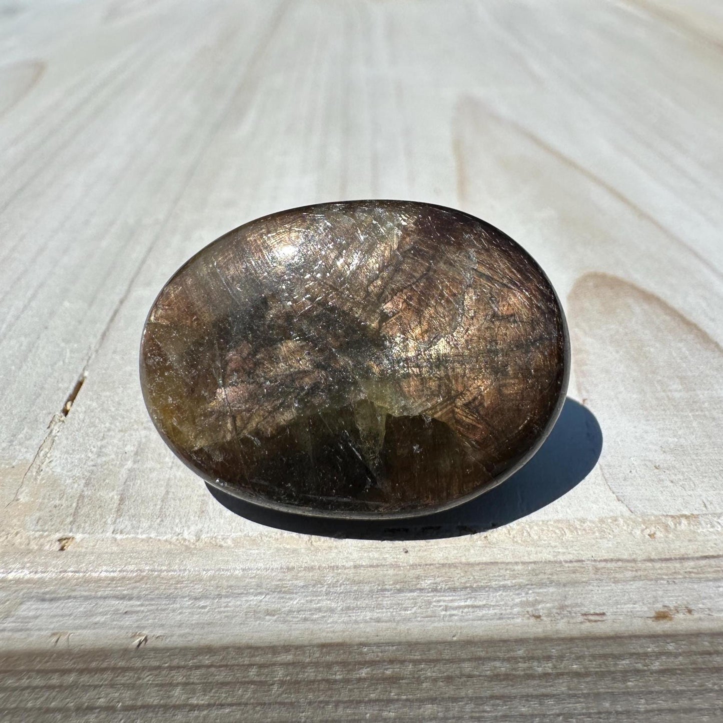 Bronze Sapphire Mini Polished Palm Stone - #2