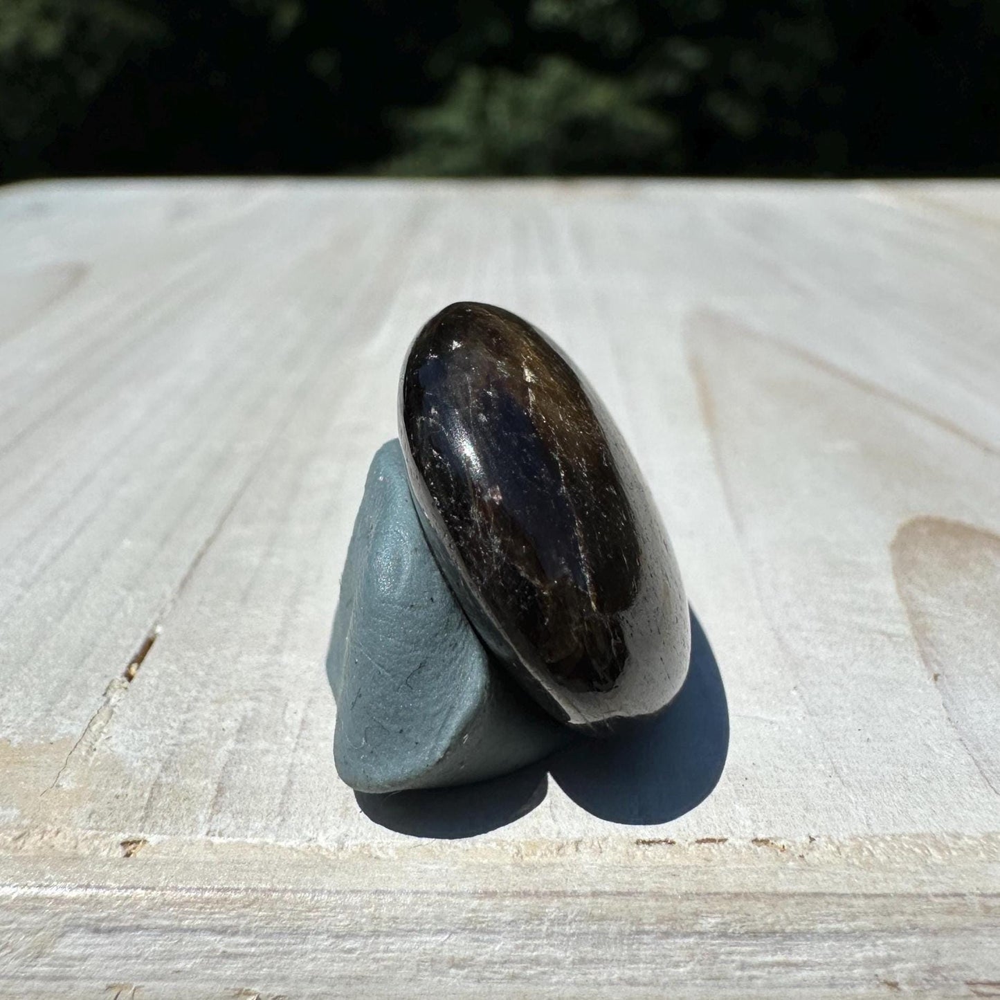 Bronze Sapphire Mini Polished Palm Stone - #2