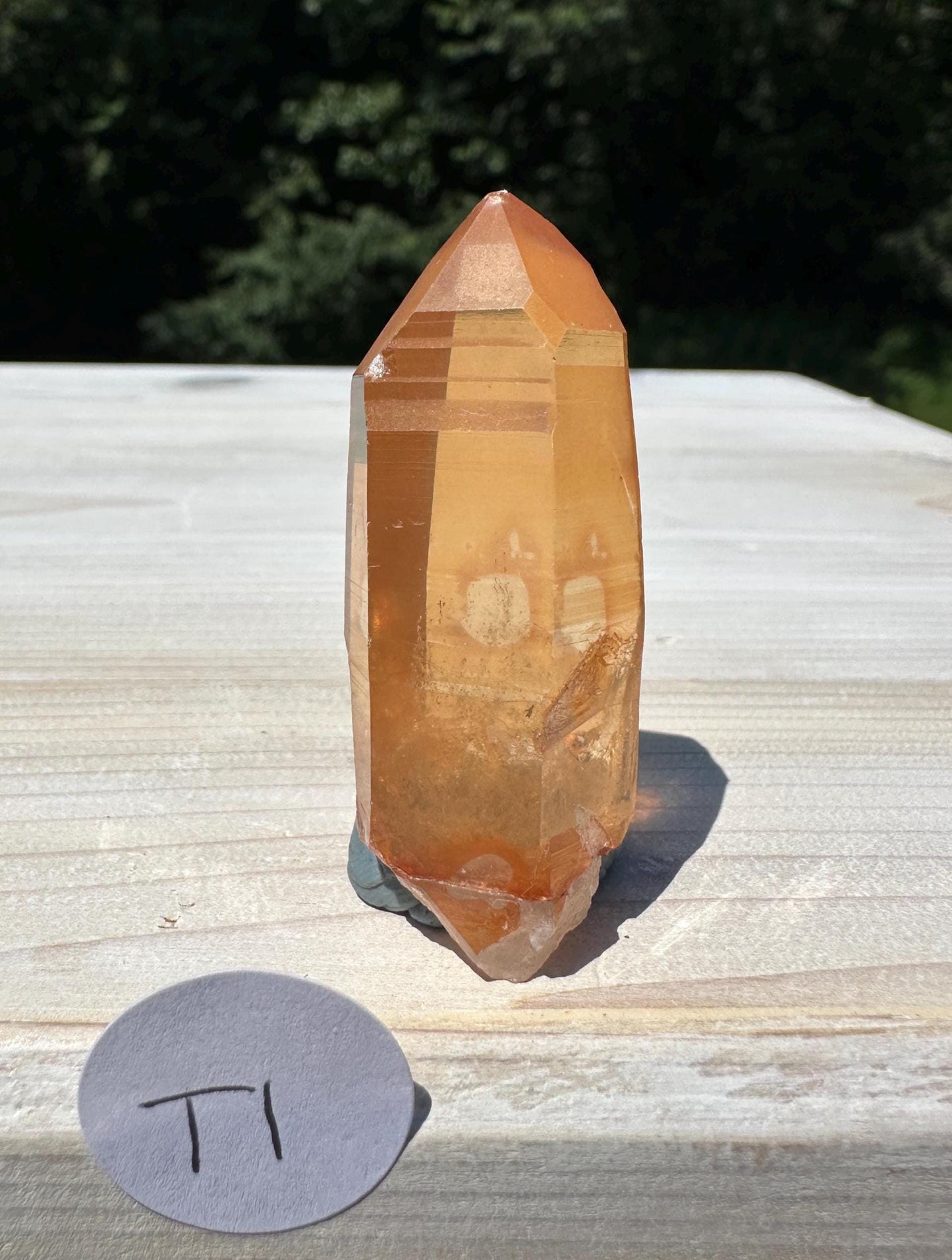 Stunning Rare Tangerine Lemurian Point - #1