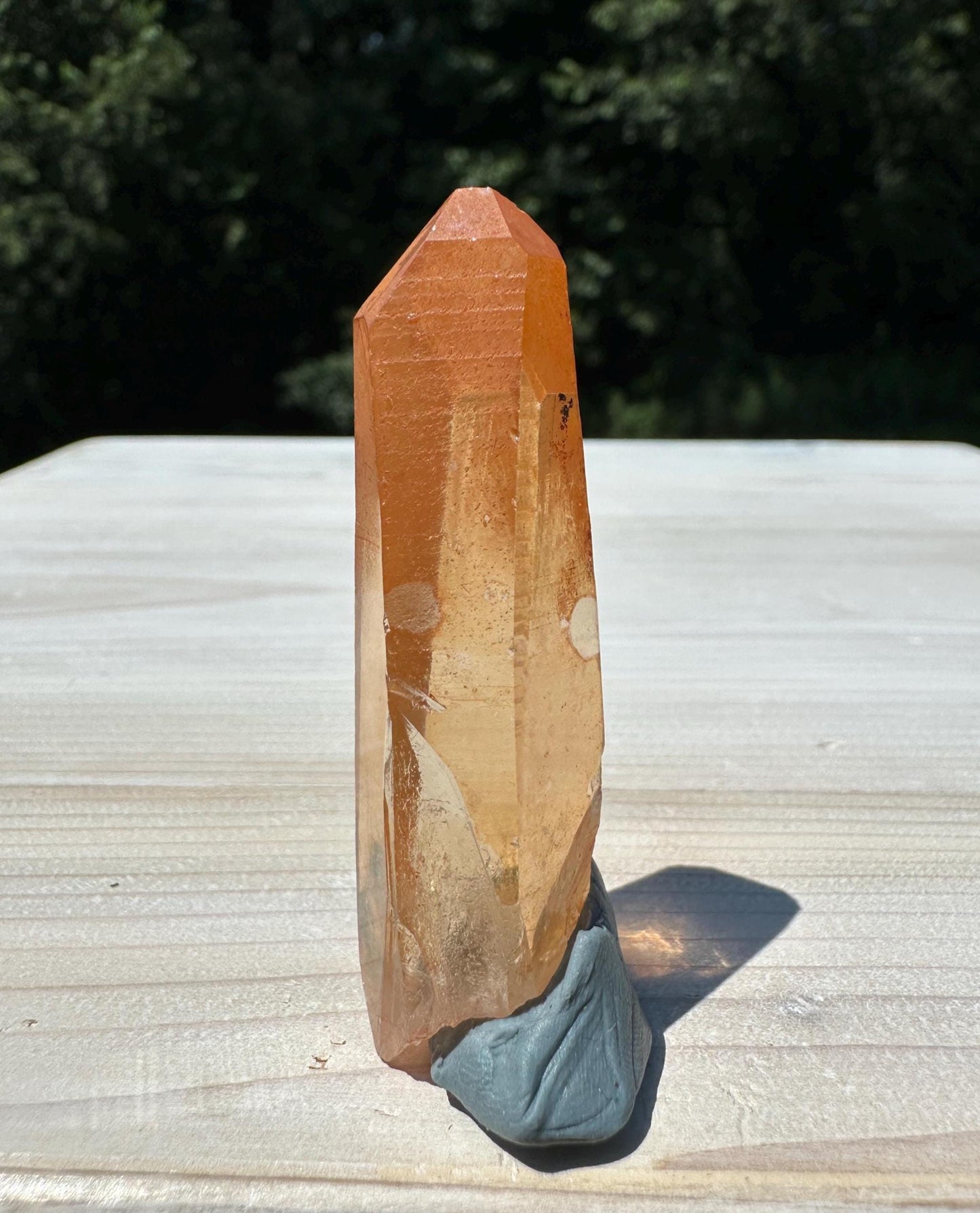 Stunning Rare Tangerine Lemurian Point - #4