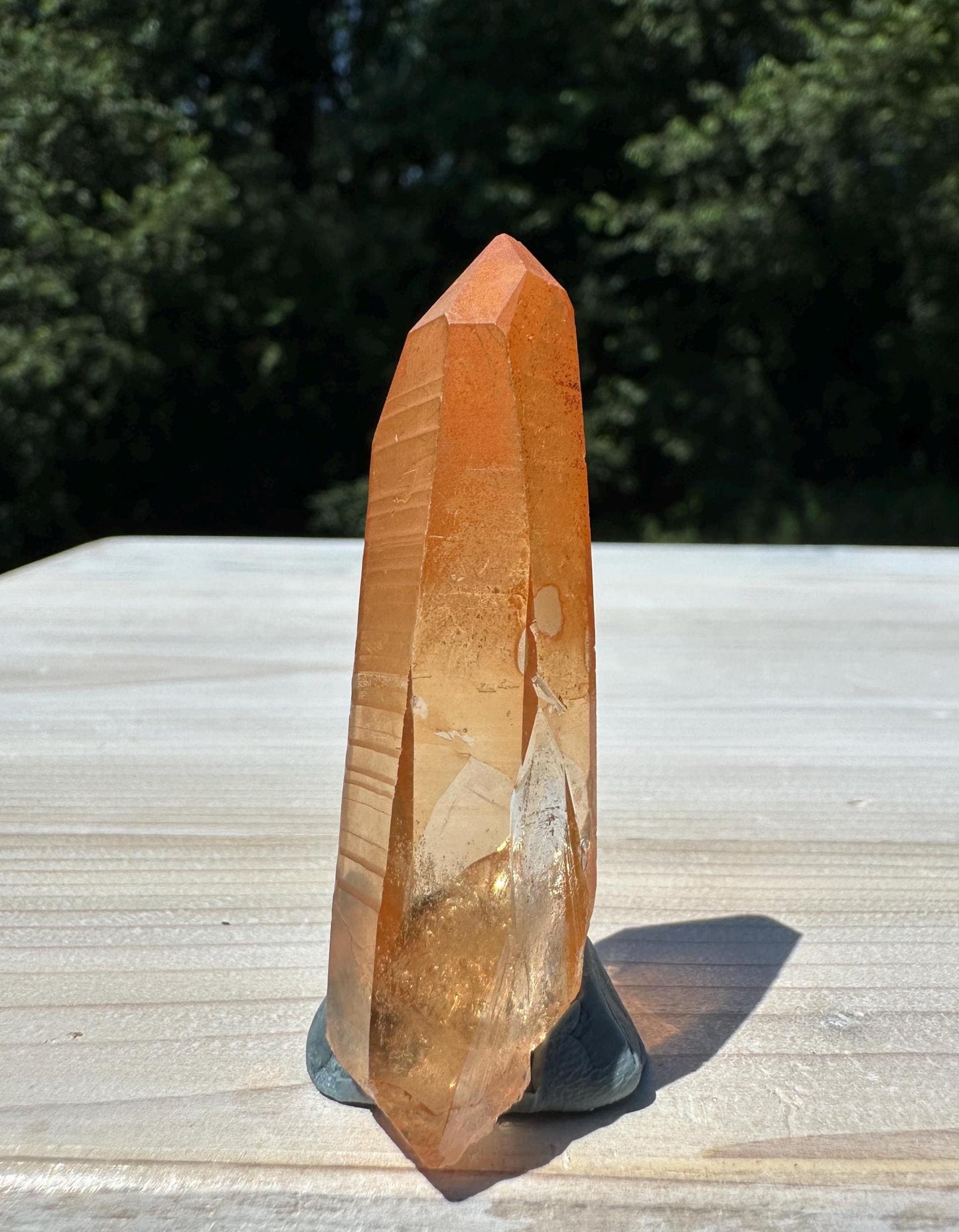 Stunning Rare Tangerine Lemurian Point - #4