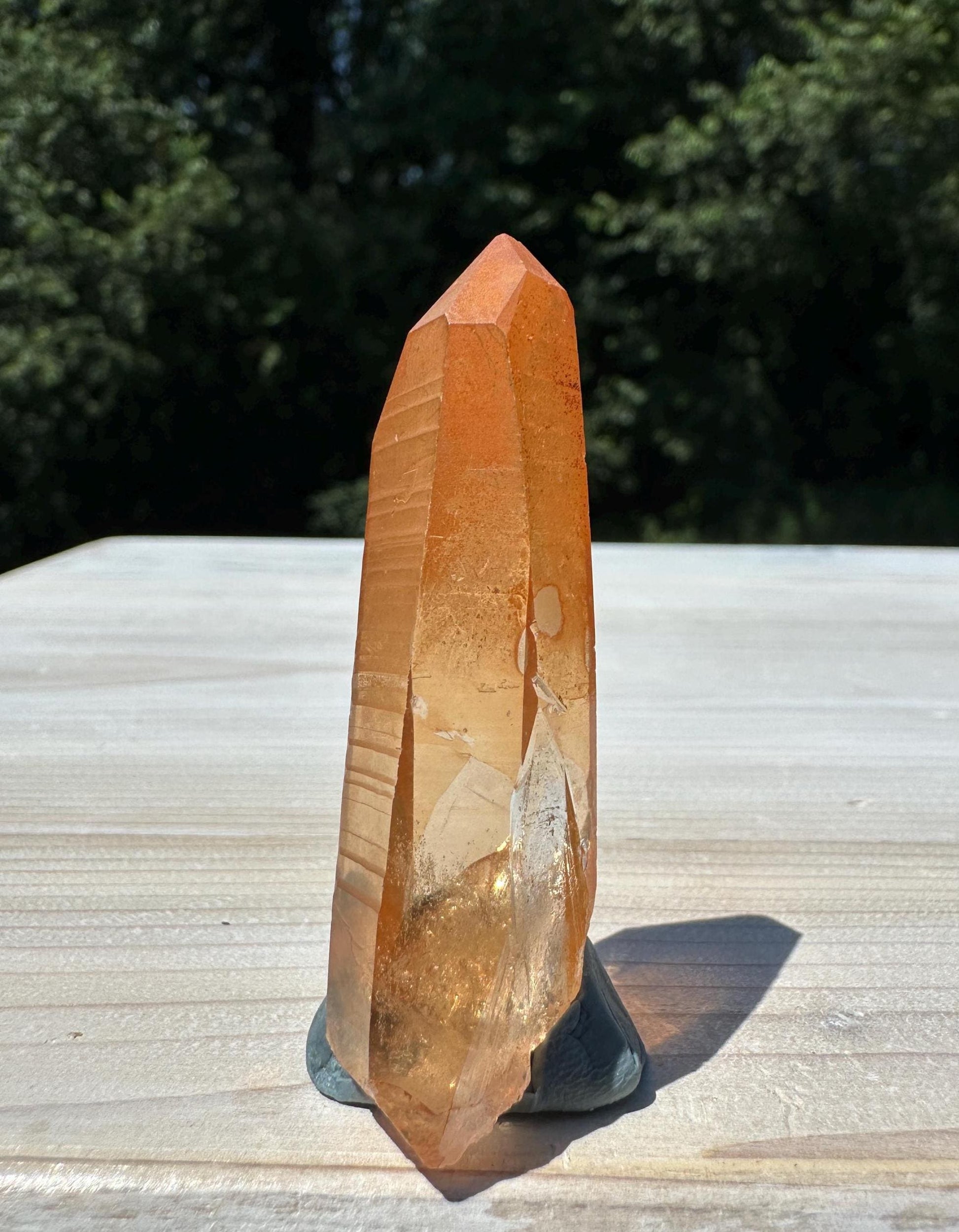 Stunning Rare Tangerine Lemurian Point - #4