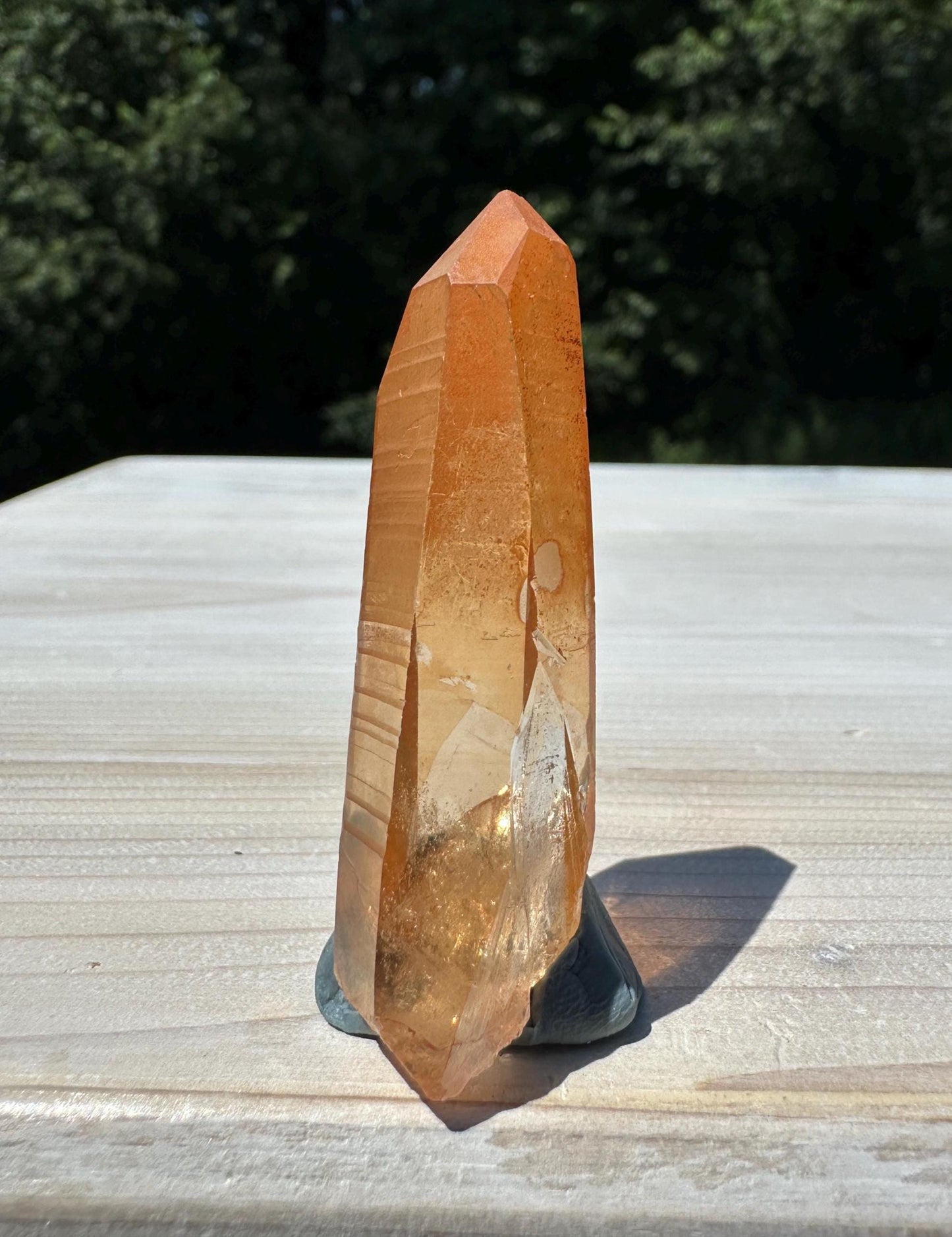 Stunning Rare Tangerine Lemurian Point - #4