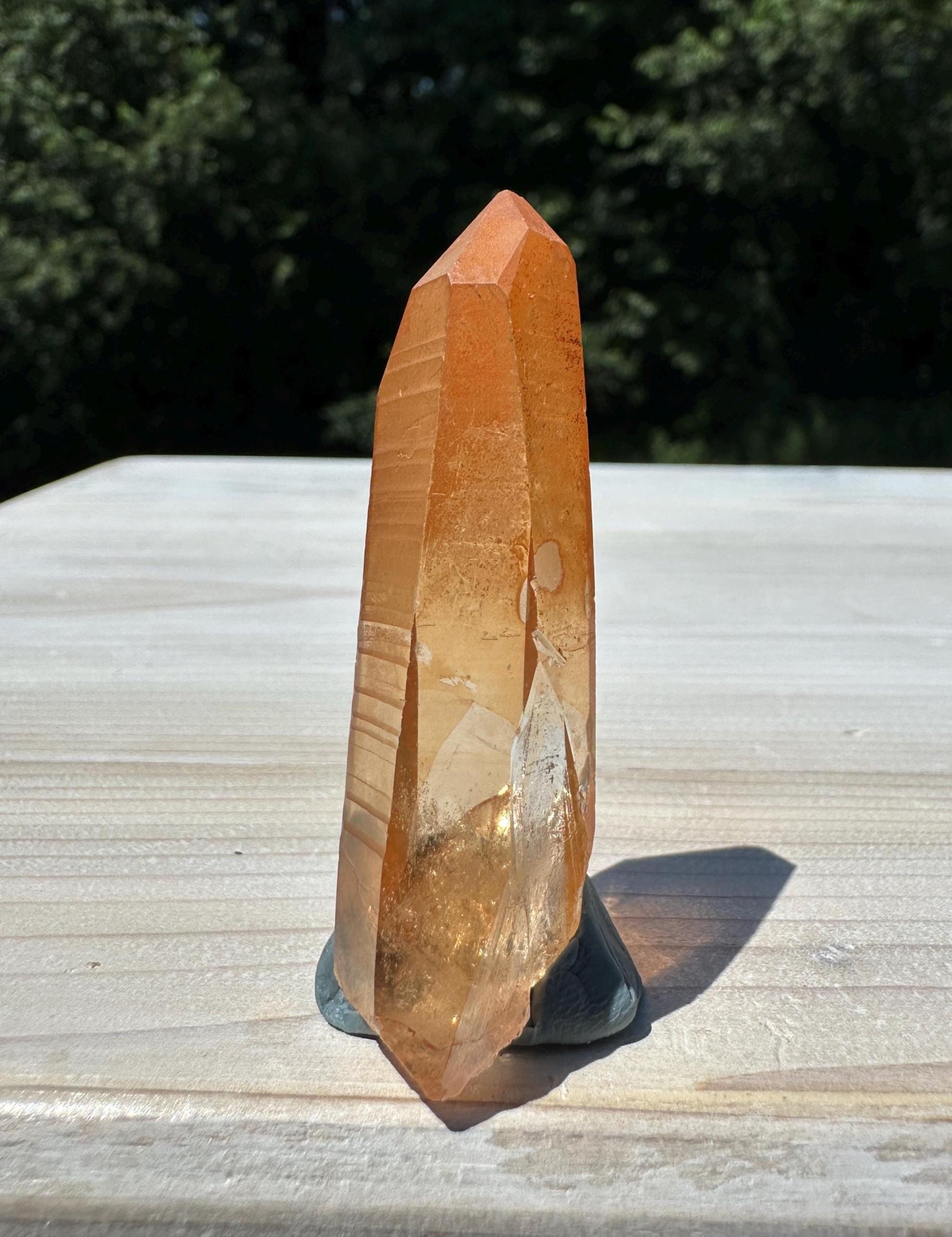 Stunning Rare Tangerine Lemurian Point - #4