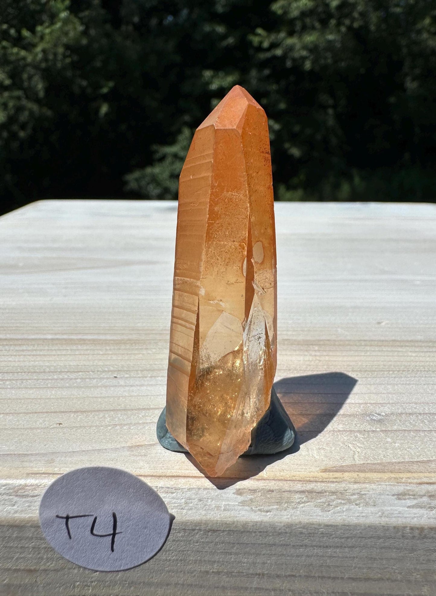 Stunning Rare Tangerine Lemurian Point - #4