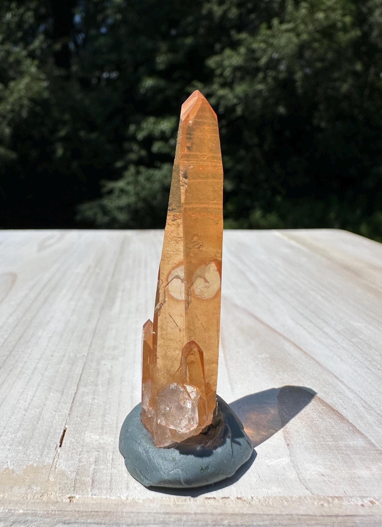 Stunning Rare Tangerine Lemurian Point - #6
