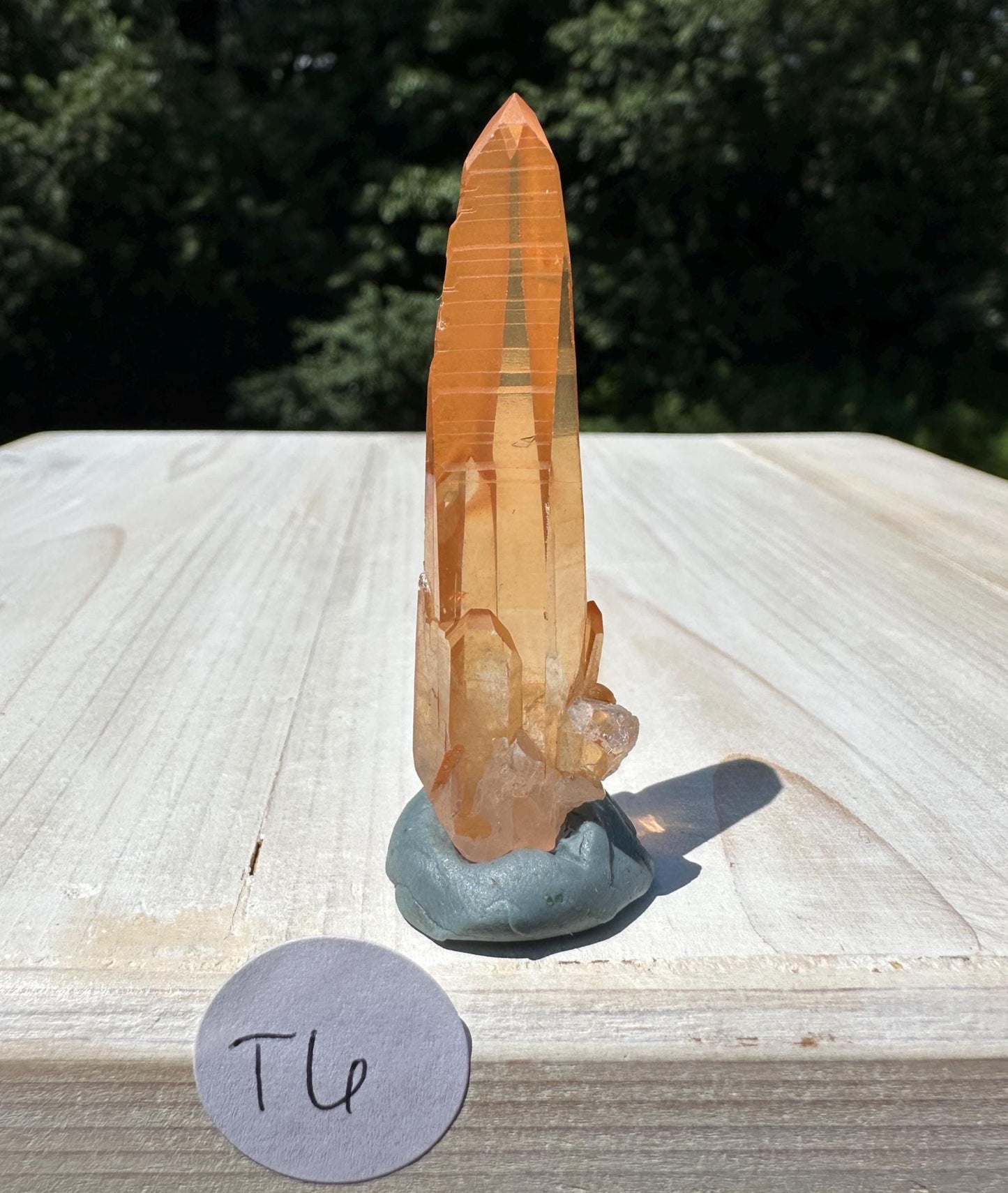Stunning Rare Tangerine Lemurian Point - #6