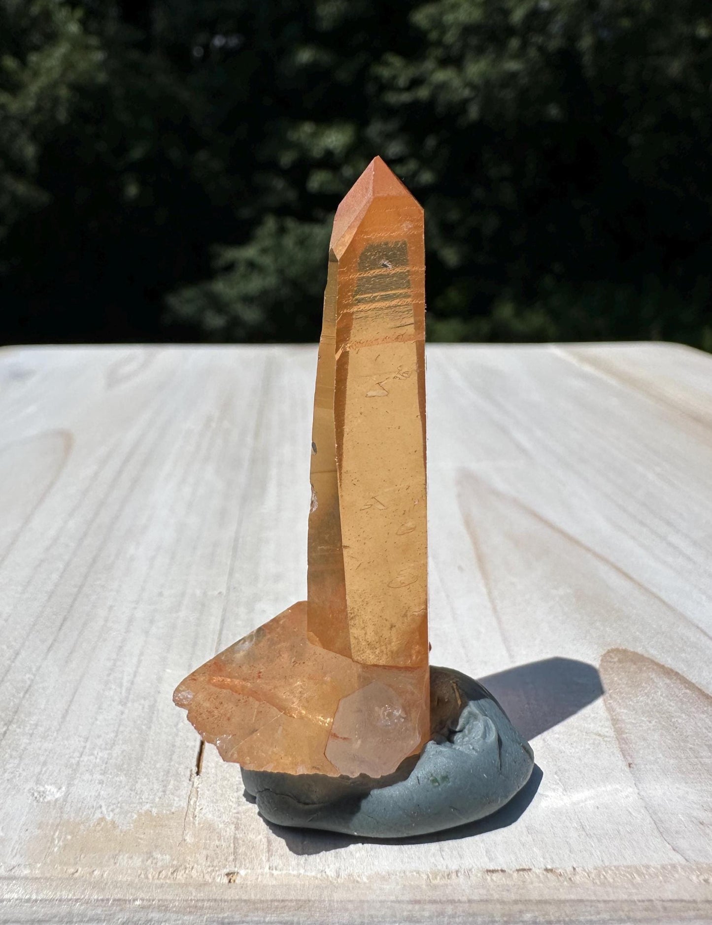 Stunning Rare Tangerine Lemurian Point - #8