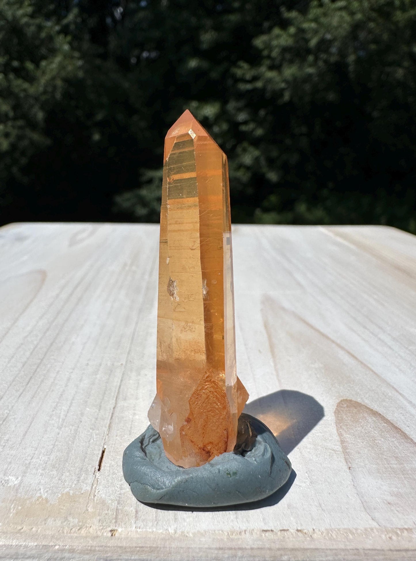 Stunning Rare Tangerine Lemurian Point - #8