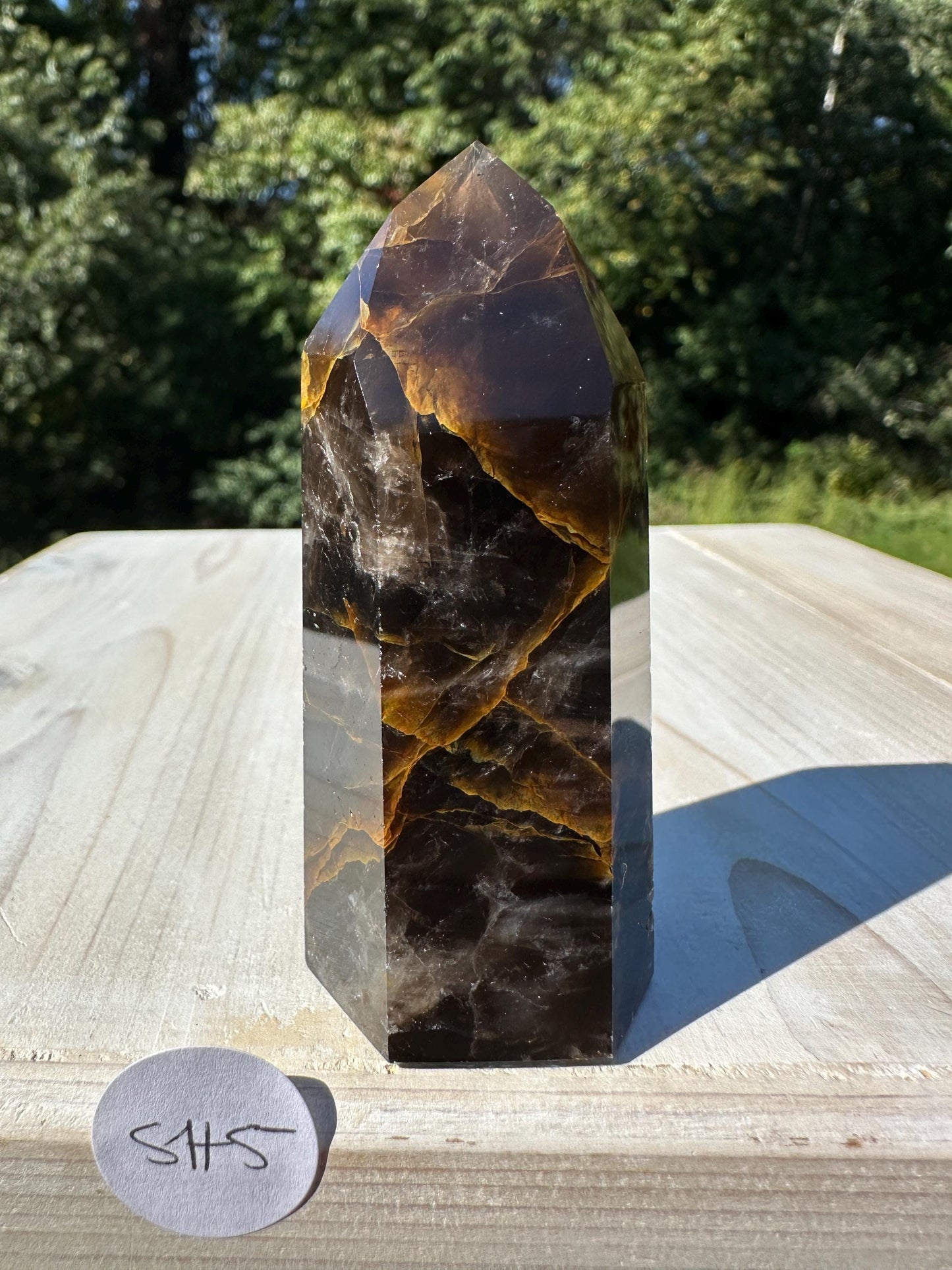 Stunning Smoky Golden Healer Polished Point from Brazil - #5