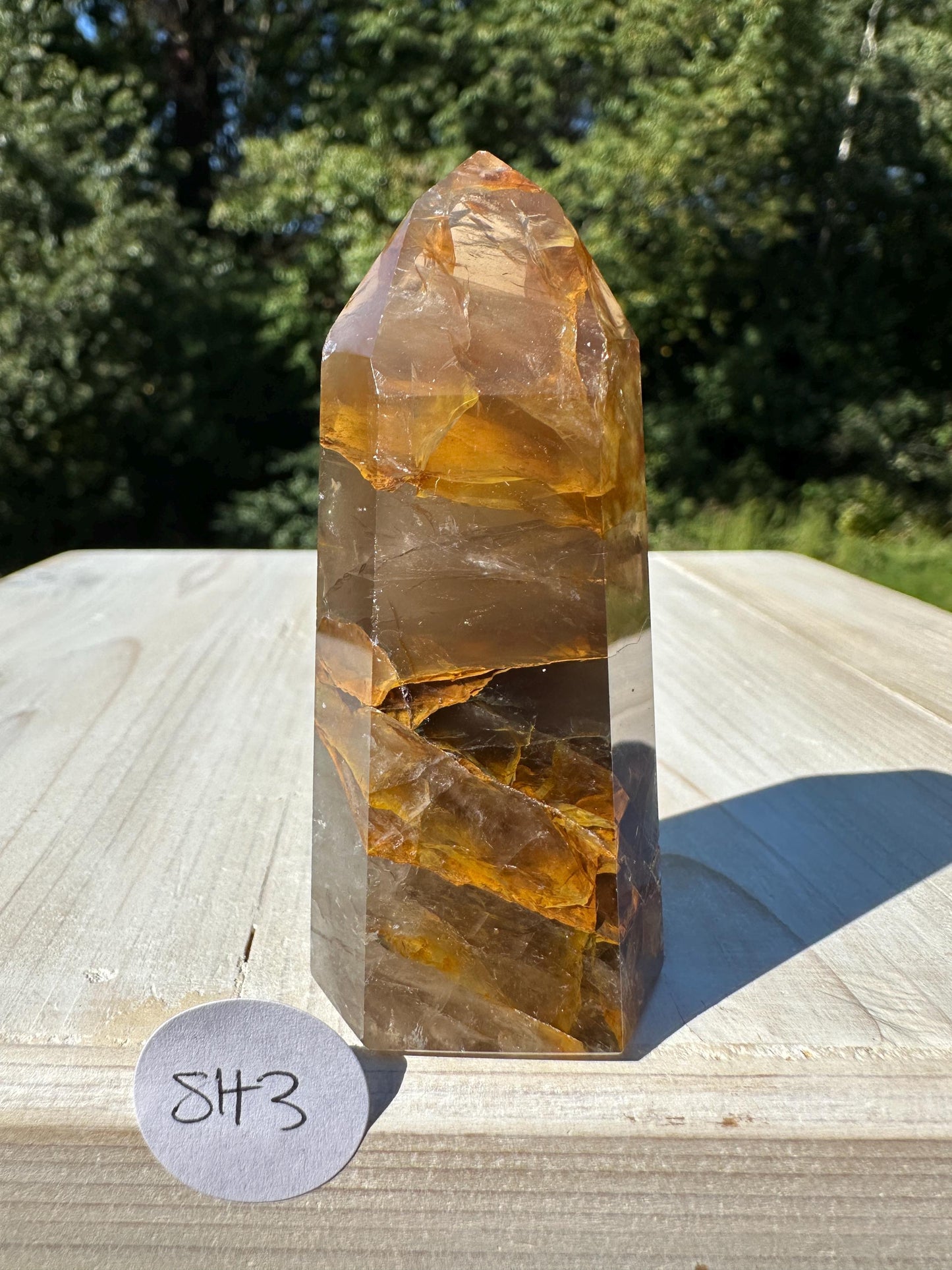 Stunning Smoky Golden Healer Polished Point from Brazil - #3