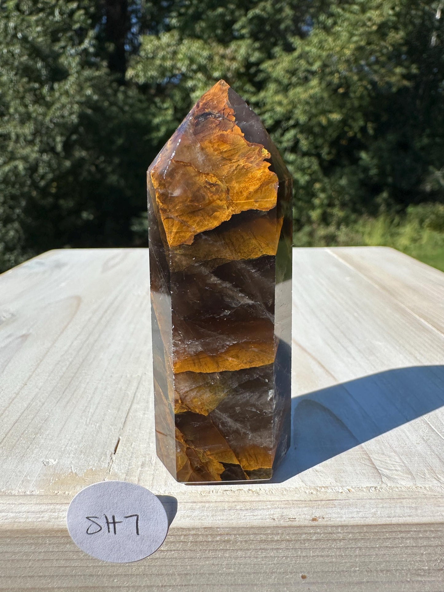 Stunning Smoky Golden Healer Polished Point from Brazil - #7