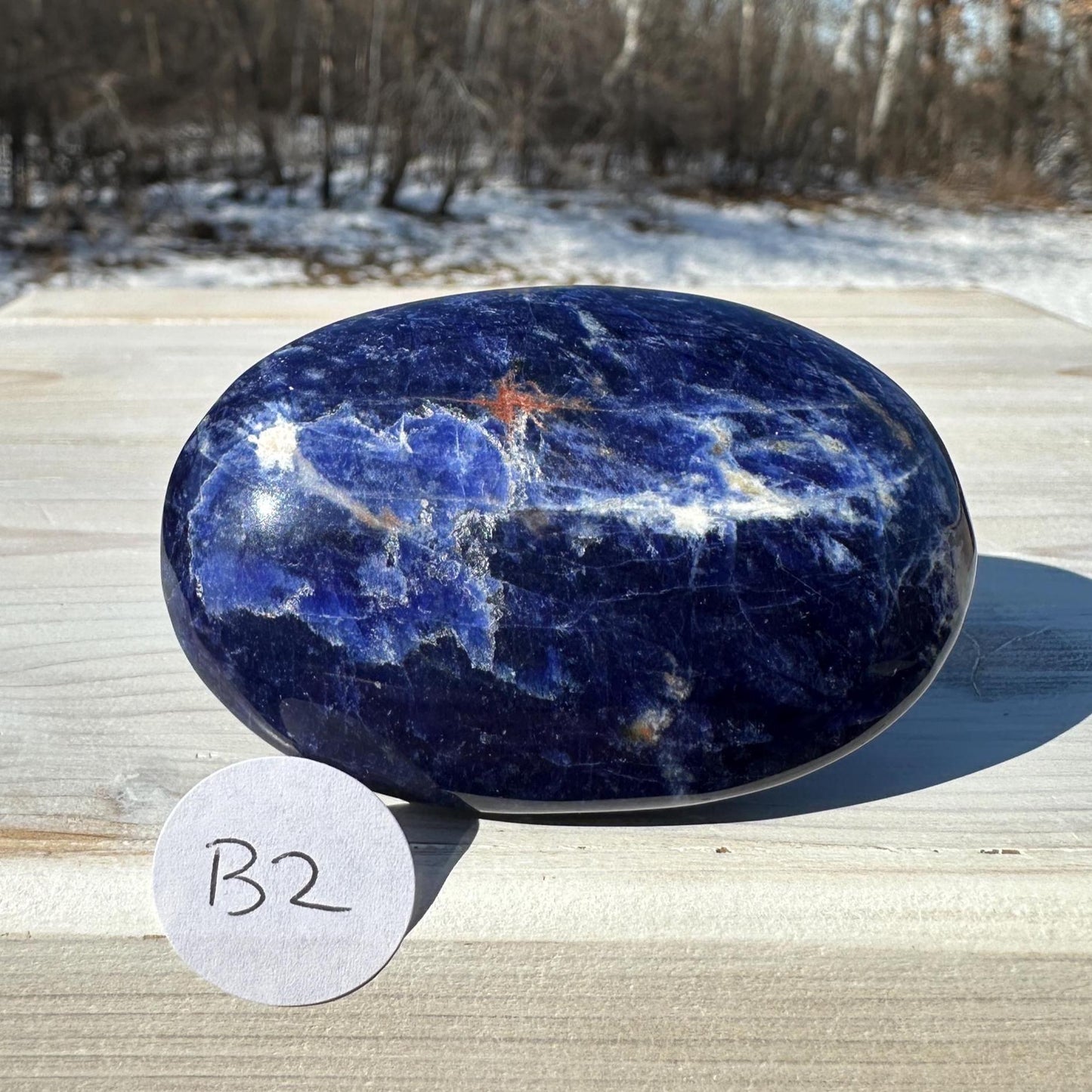 Beautiful Sodalite Palm Stone- #2