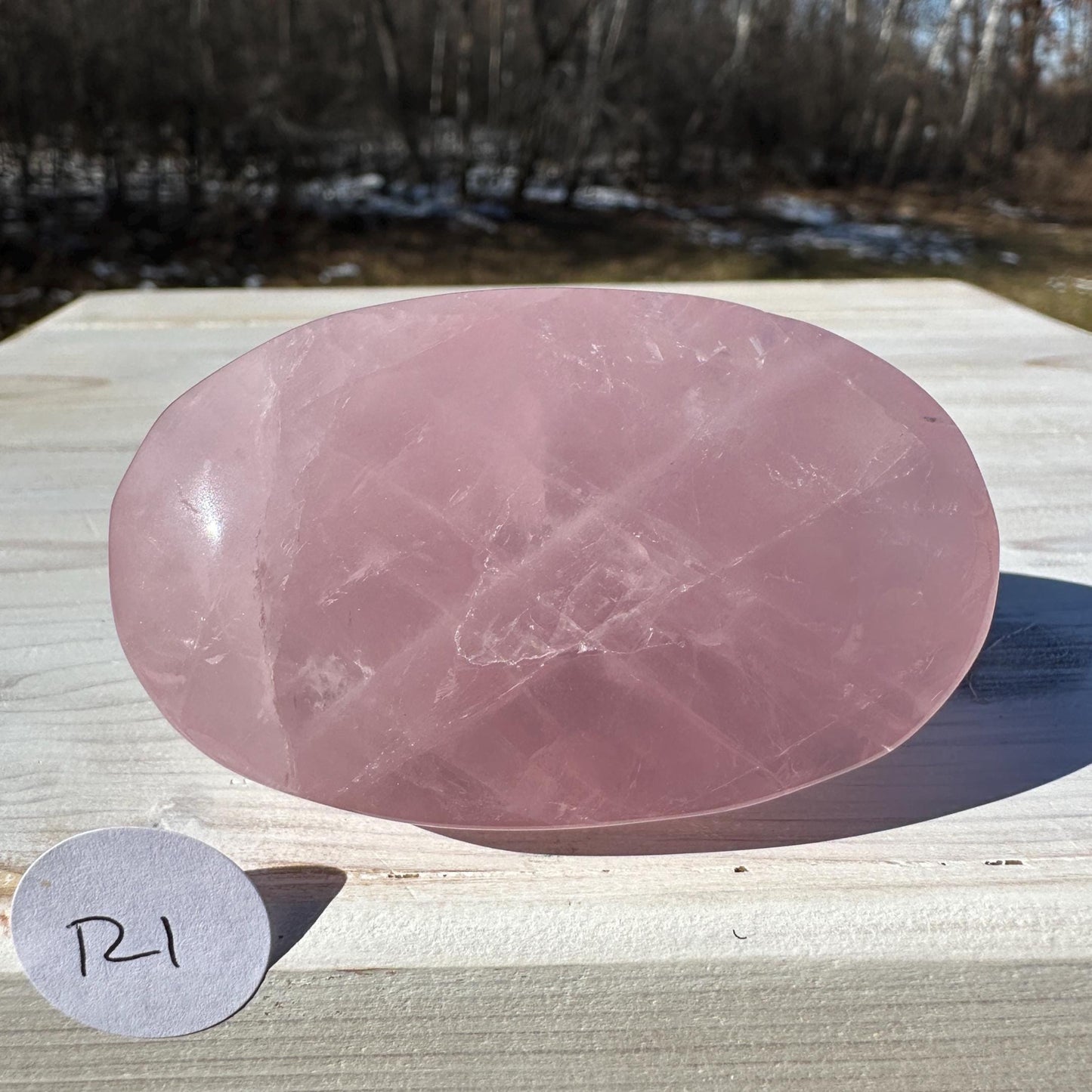 Gorgeous Rose Quartz Palm Stone - #1
