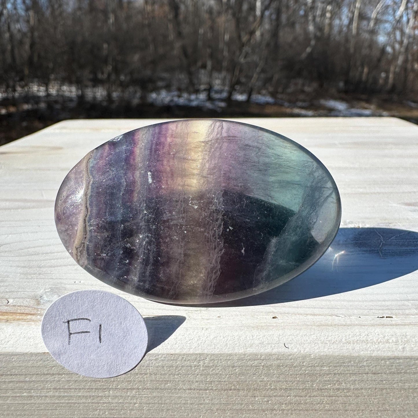Gorgeous Fluorite Palm Stone - #1