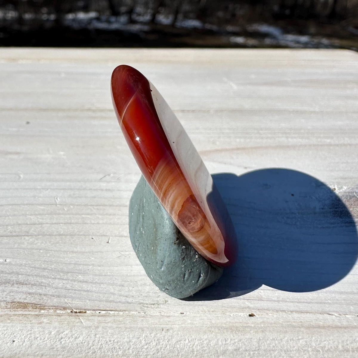 One (1) Carnelian Polished Flat Stone