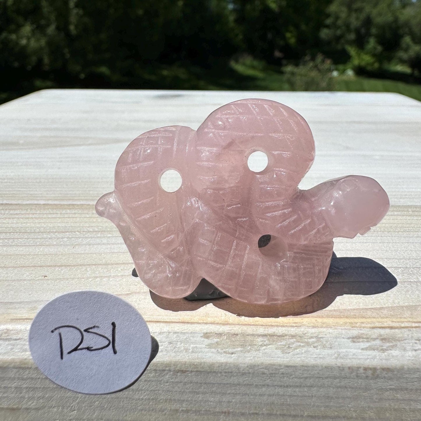 Gorgeous Rose Quartz Snake Carving - #1