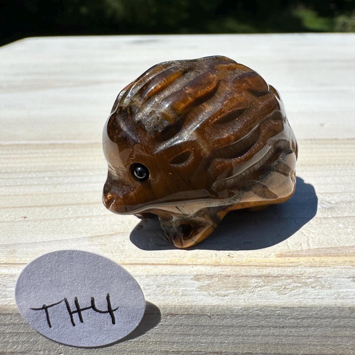 Cute Tiger Eye Hedgehog Carving - #4