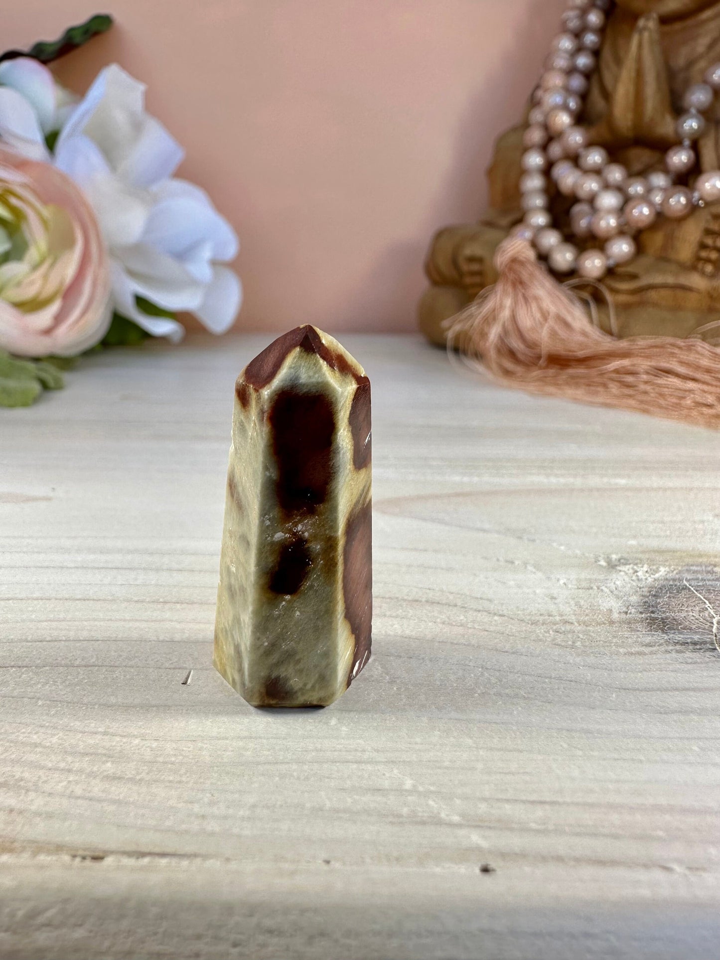 Mini Amphibole Quartz Polished Point from Brazil | Red Amphibole | Angel Wing Phantom Quartz | Red Rabbit Quartz