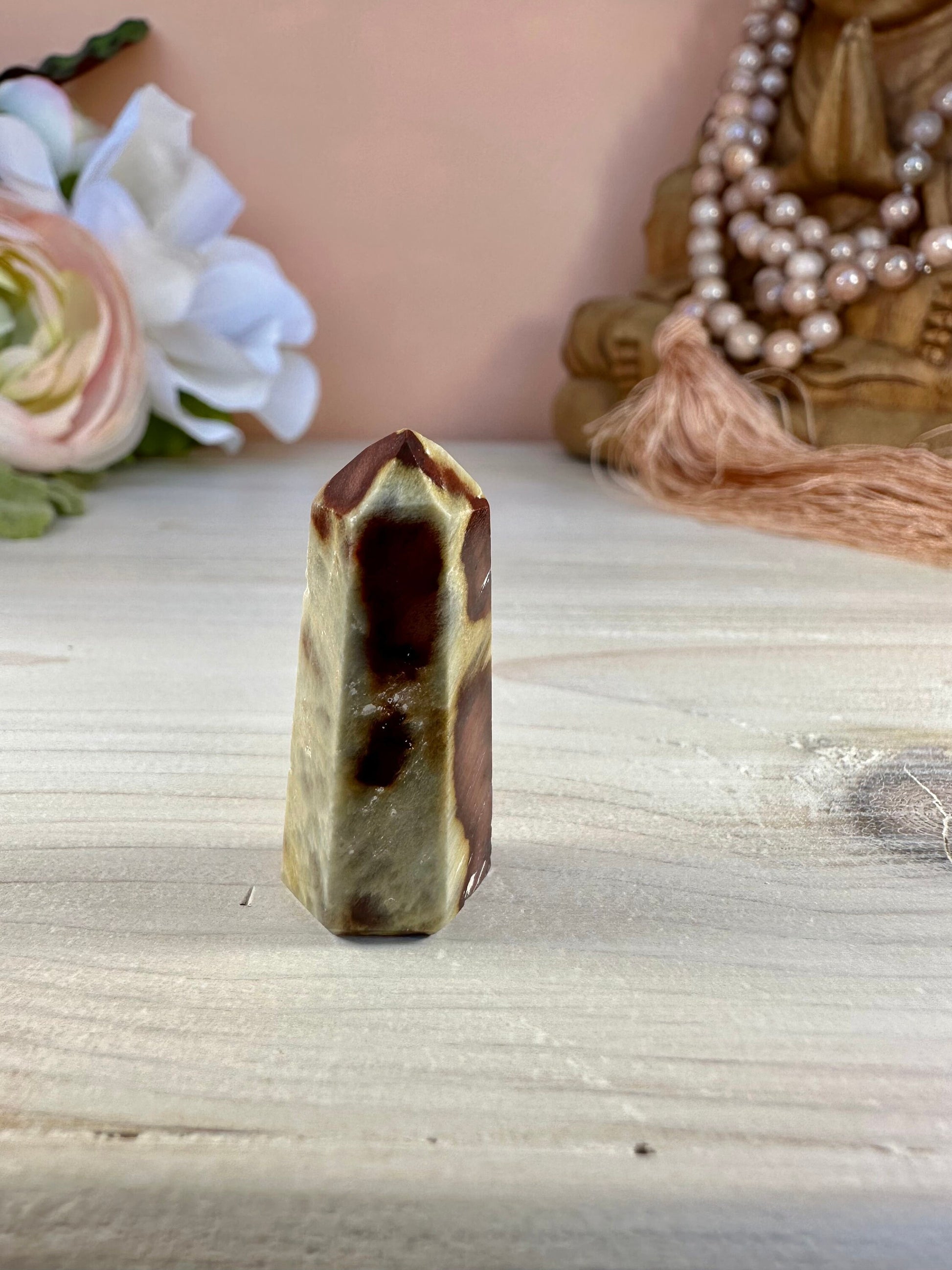 Mini Amphibole Quartz Polished Point from Brazil | Red Amphibole | Angel Wing Phantom Quartz | Red Rabbit Quartz