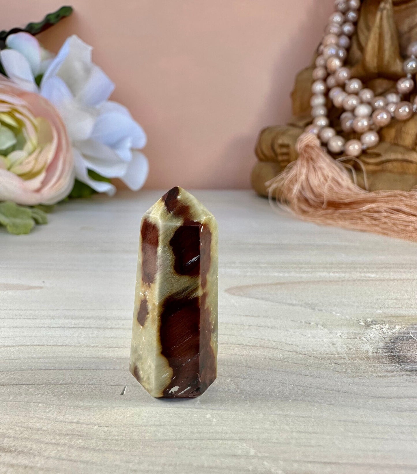 Mini Amphibole Quartz Polished Point from Brazil | Red Amphibole | Angel Wing Phantom Quartz | Red Rabbit Quartz