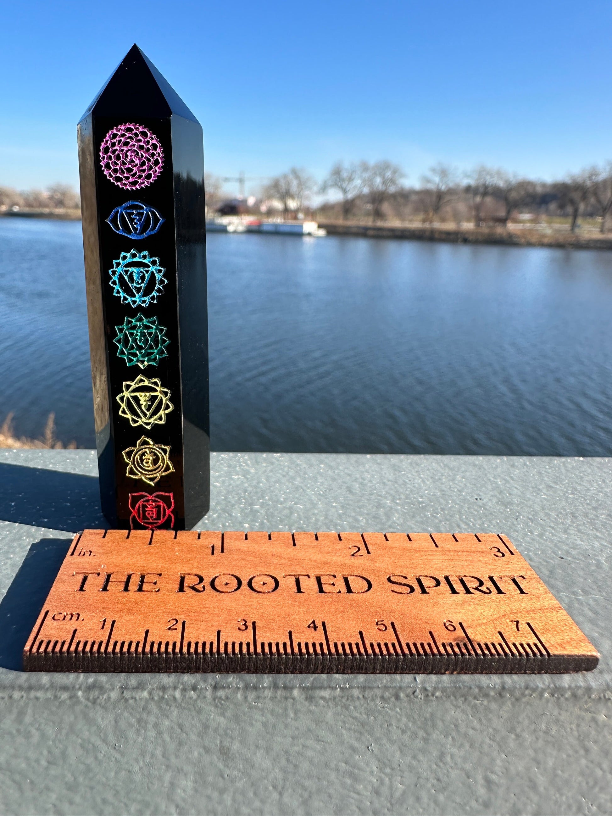 Black Obsidian Chakra Tower