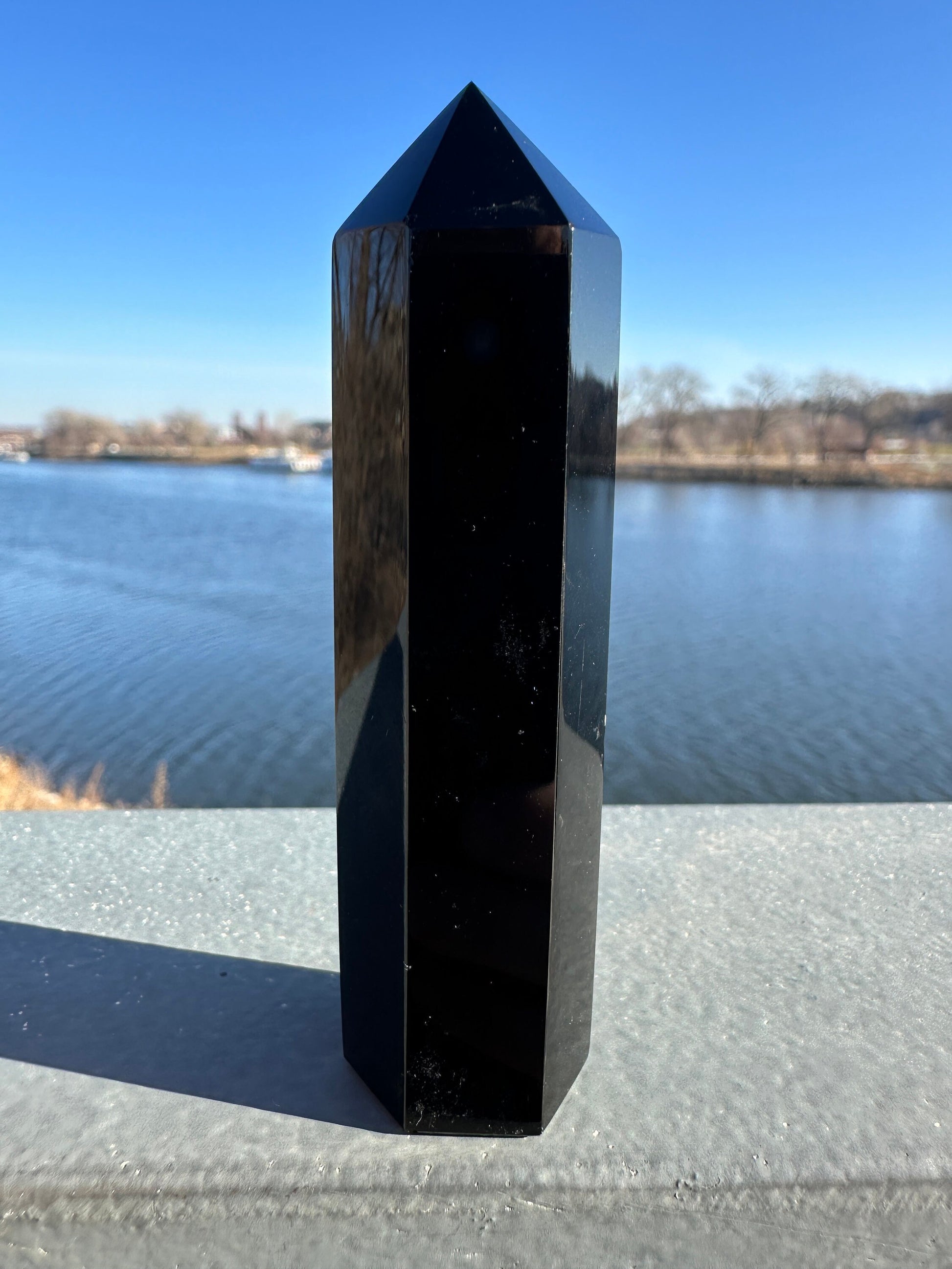 Black Obsidian Chakra Tower