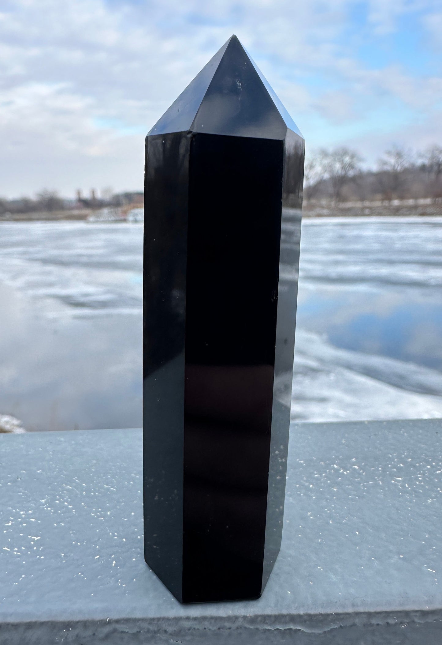Black Obsidian Chakra Tower (Imperfection)