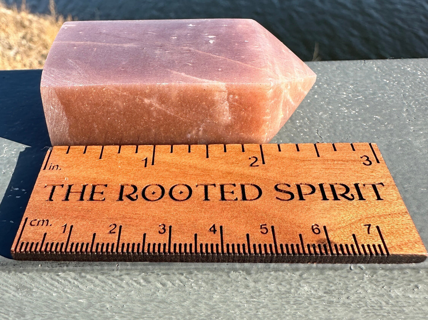 Super Flashy Peach Moonstone Tower from India