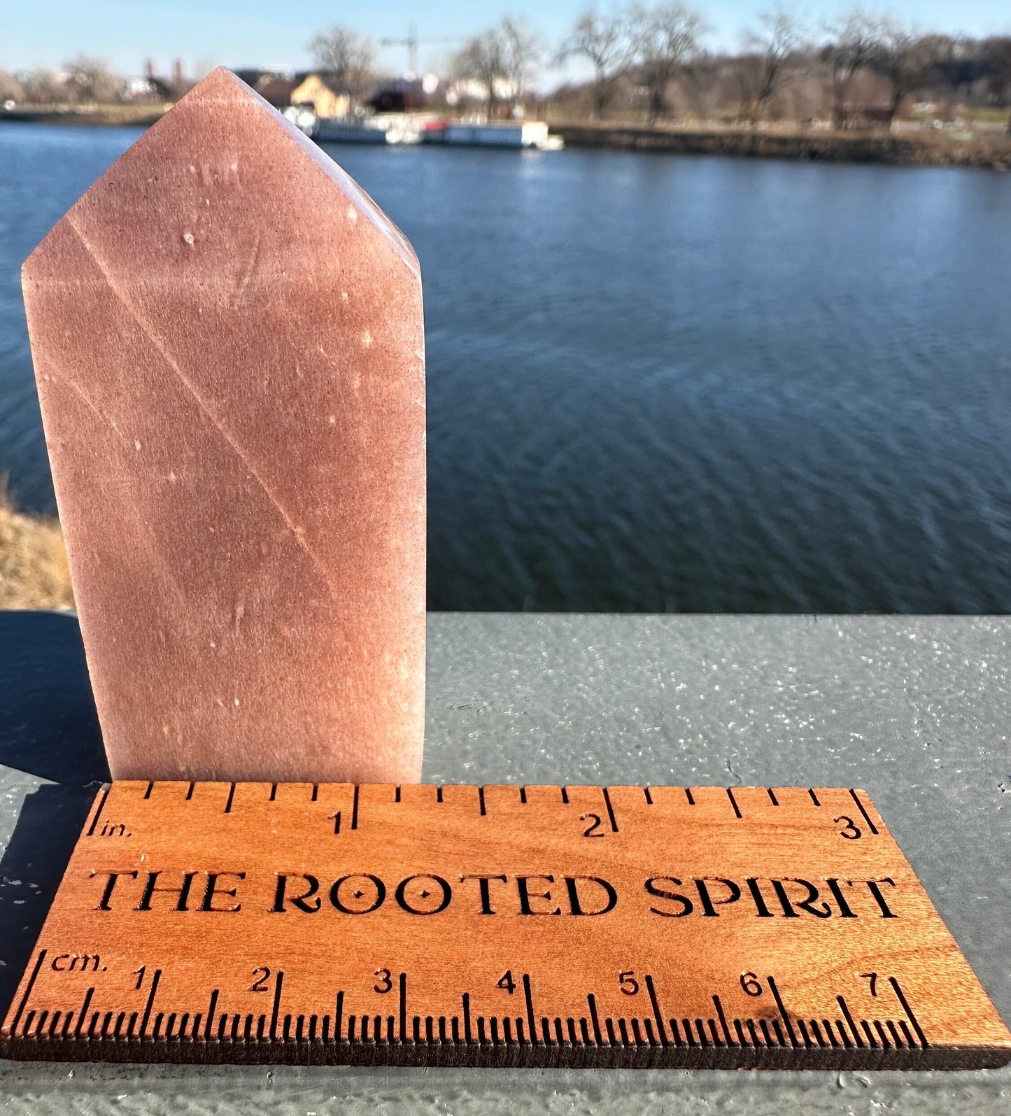 Super Flashy Peach Moonstone Tower from India