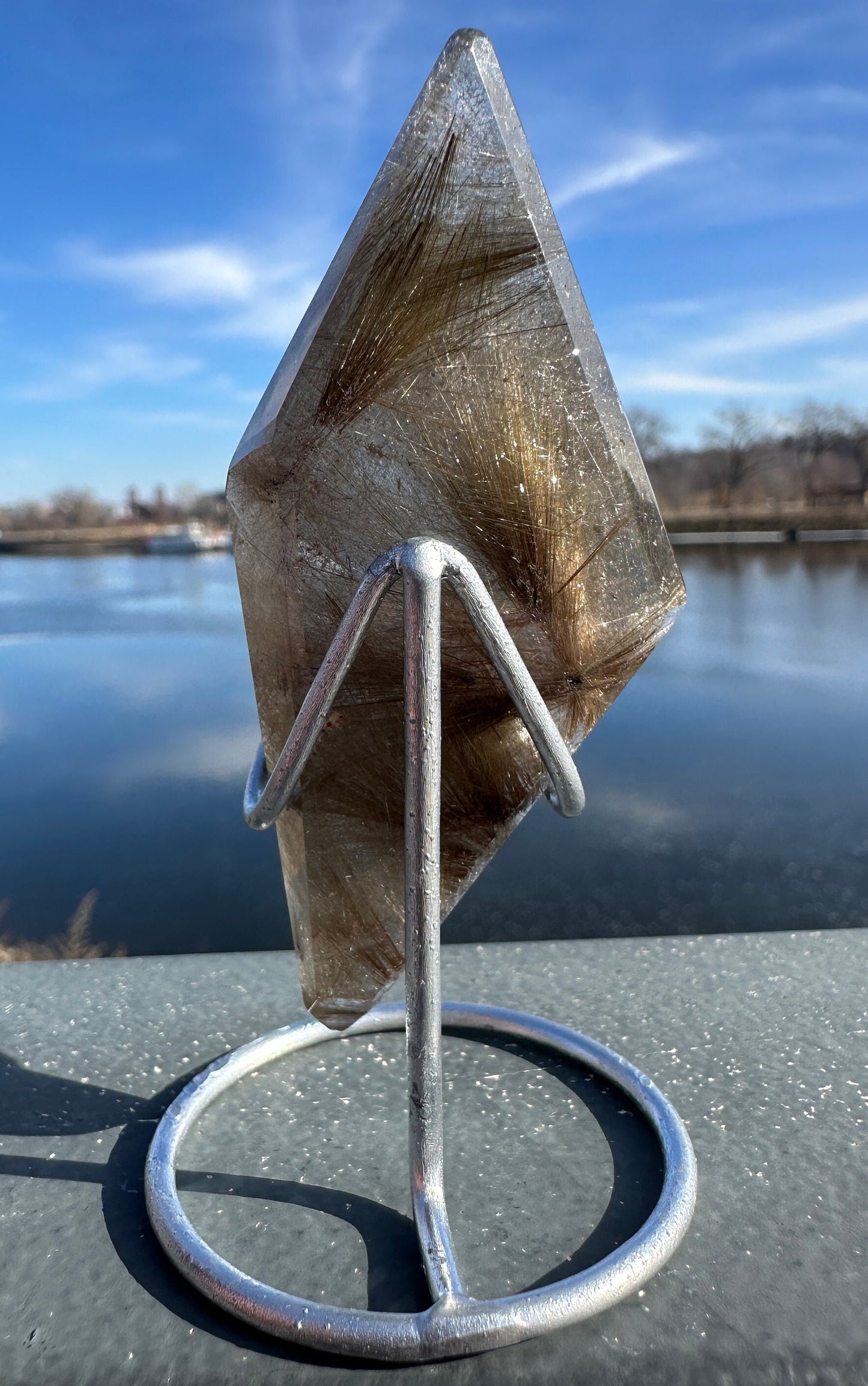 Amazing High Quality Inclusion Rutile Quartz with stand from Brazil | Lodalite | Quartz | High Quality Quartz | Quartz Tower