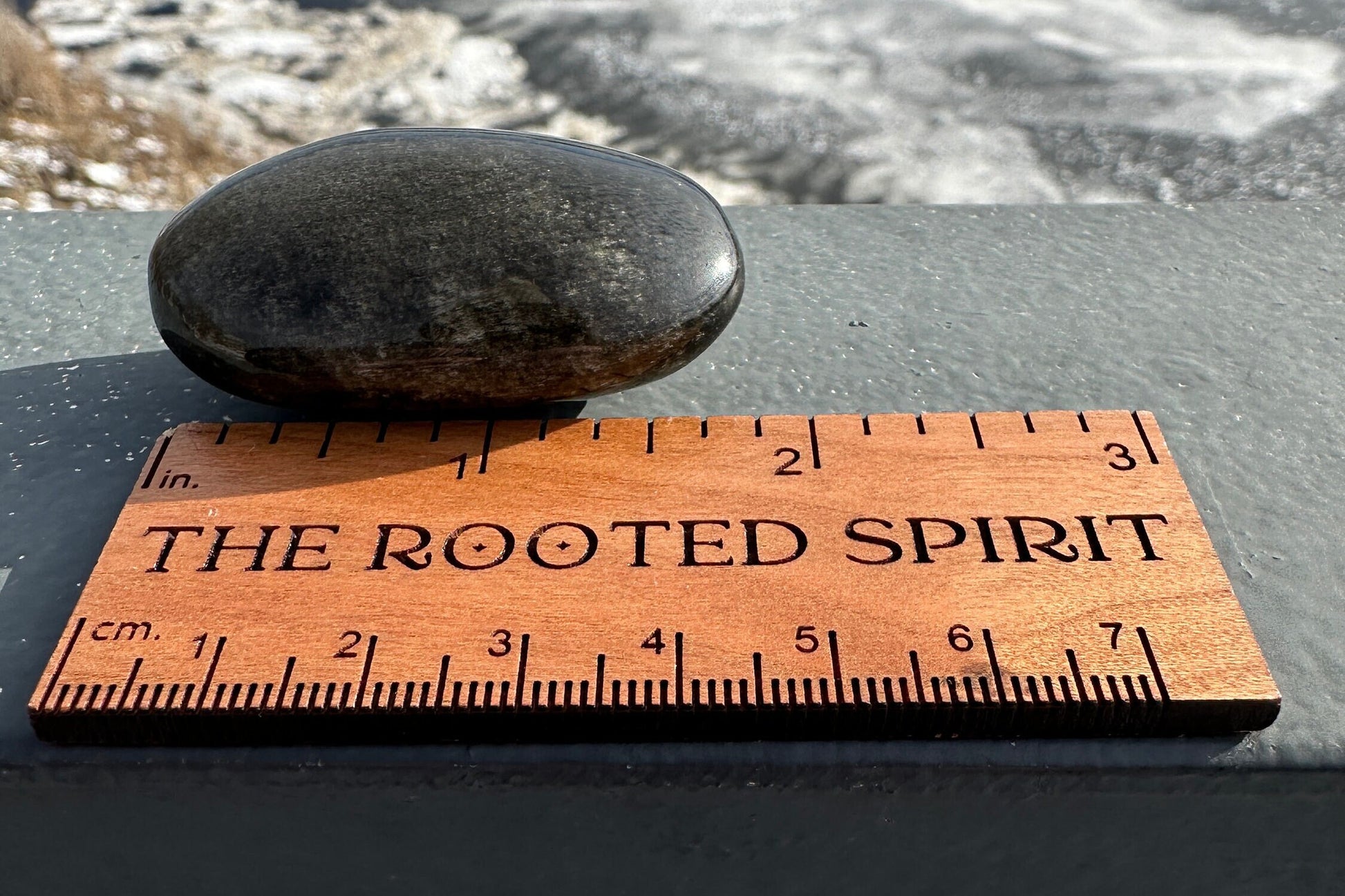 Gold Sheen Obsidian Palm Stone