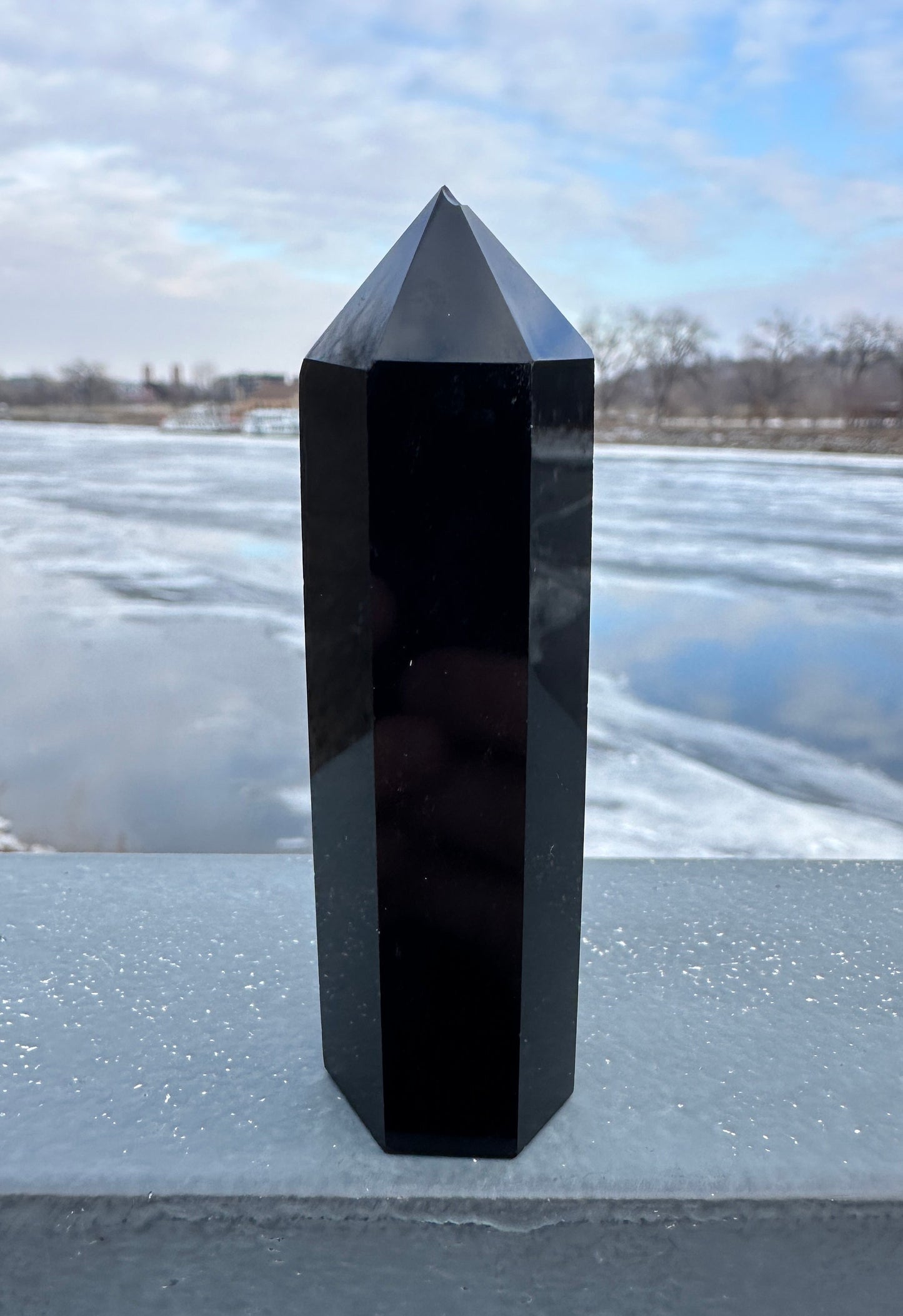 Black Obsidian Chakra Tower (Imperfection)