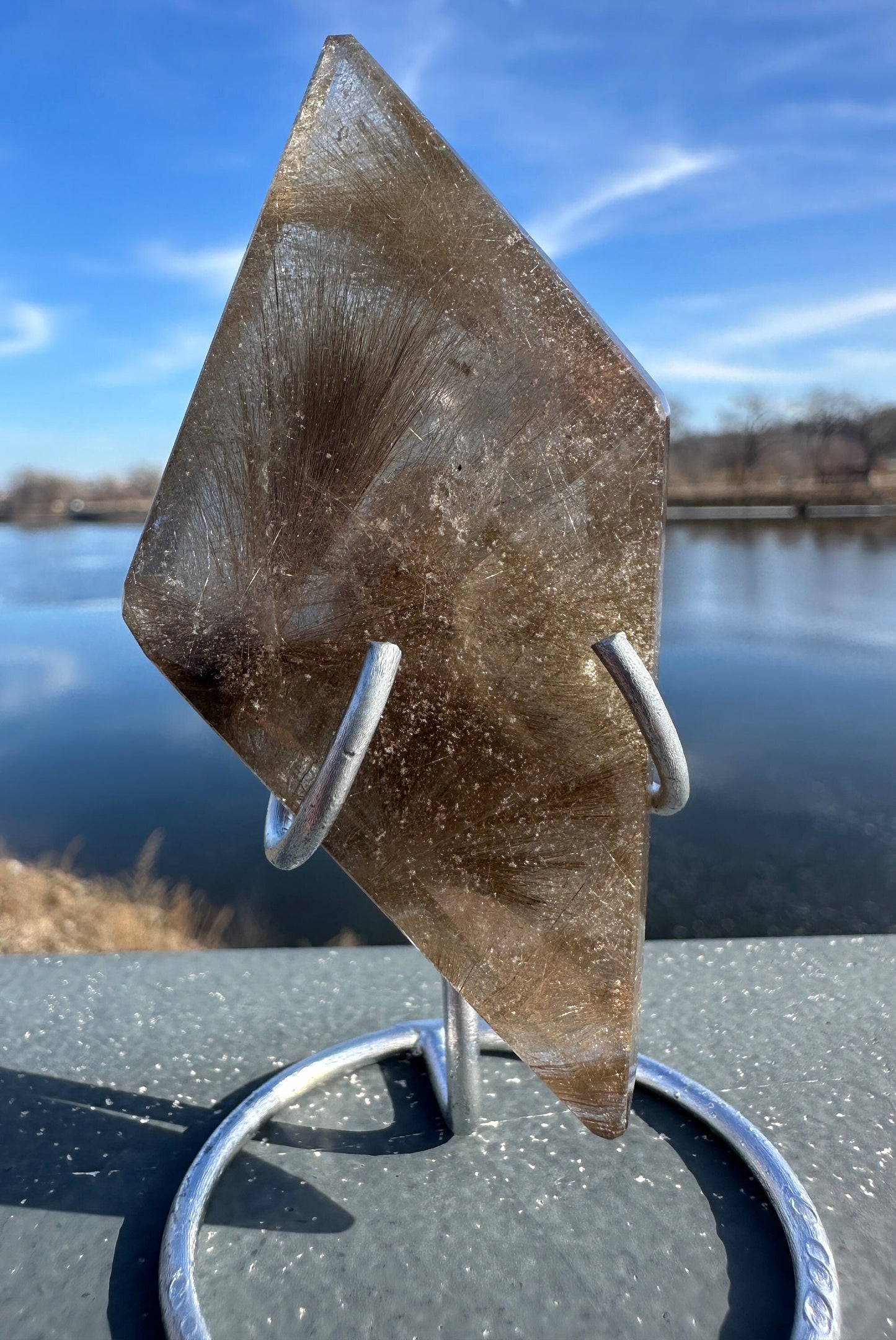 Amazing High Quality Inclusion Rutile Quartz with stand from Brazil | Lodalite | Quartz | High Quality Quartz | Quartz Tower