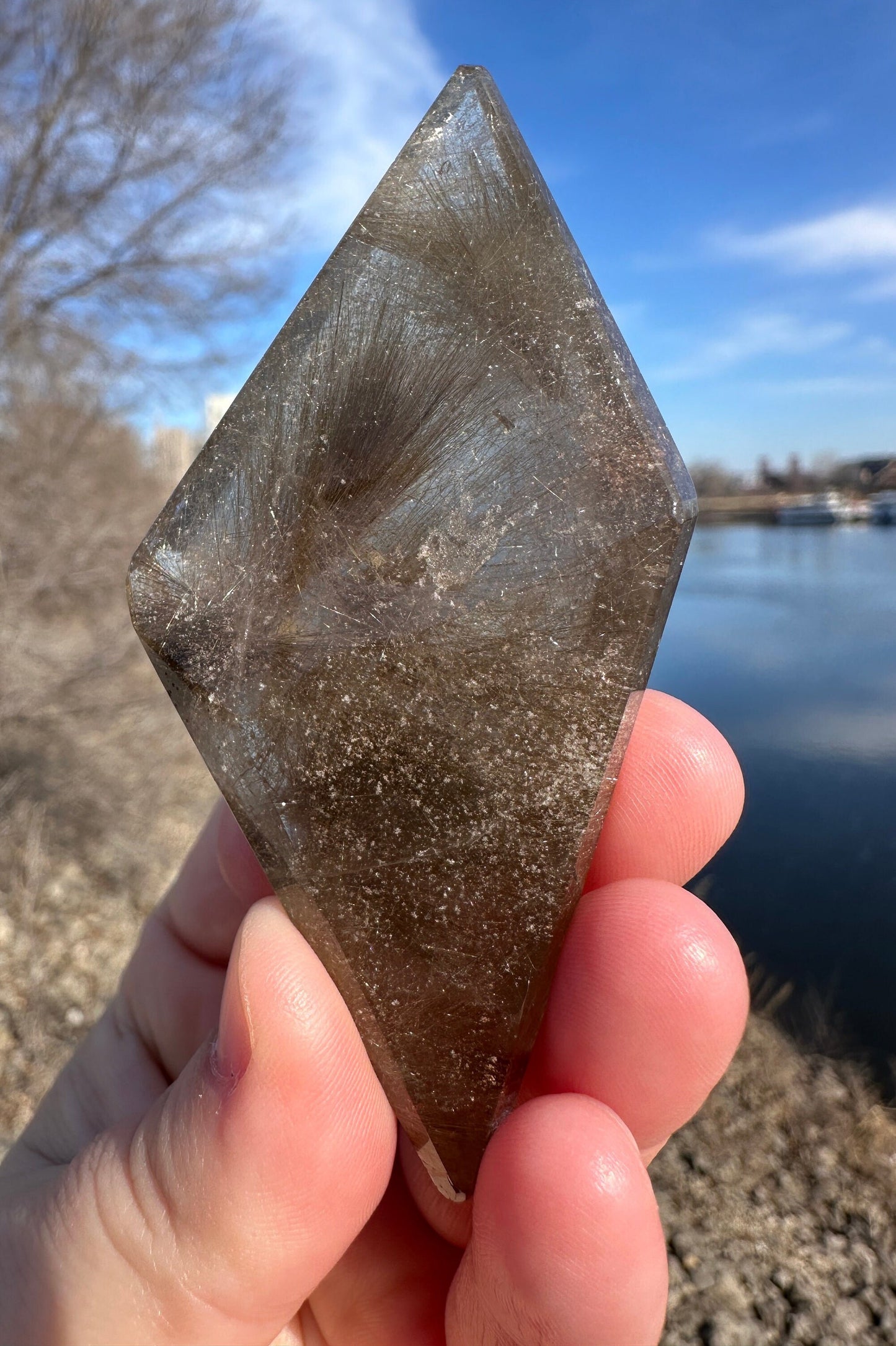Amazing High Quality Inclusion Rutile Quartz with stand from Brazil | Lodalite | Quartz | High Quality Quartz | Quartz Tower