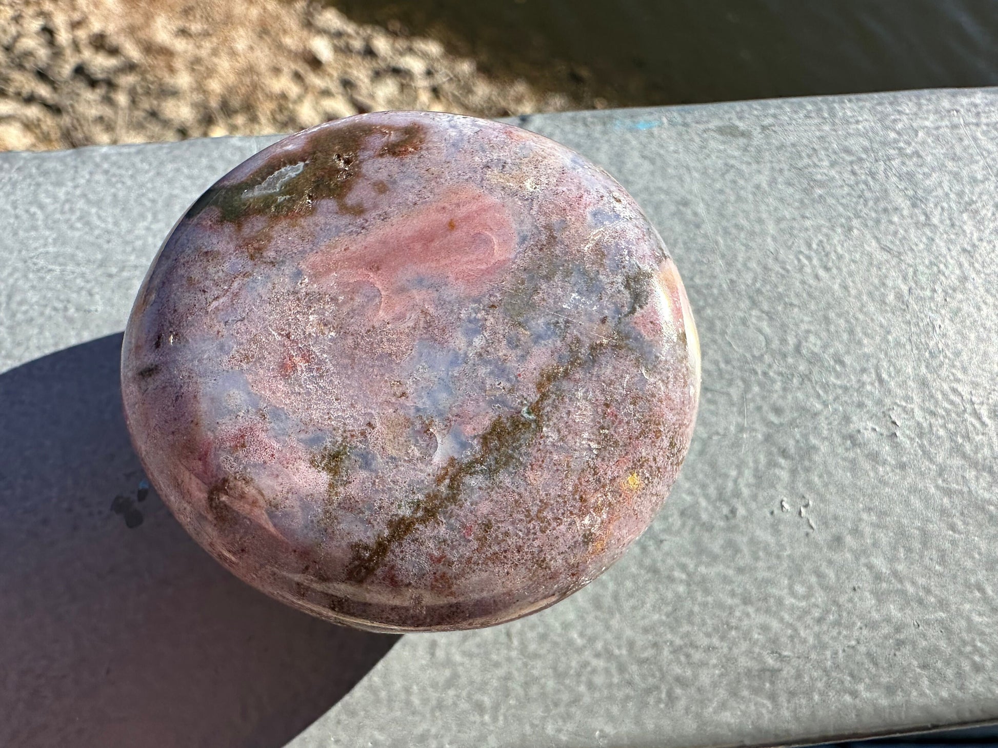 Rainbow Ocean Jasper Palm Stone | Ocean Jasper | Ocean Jasper Palm Stone | Ocean Jasper Sphere Active