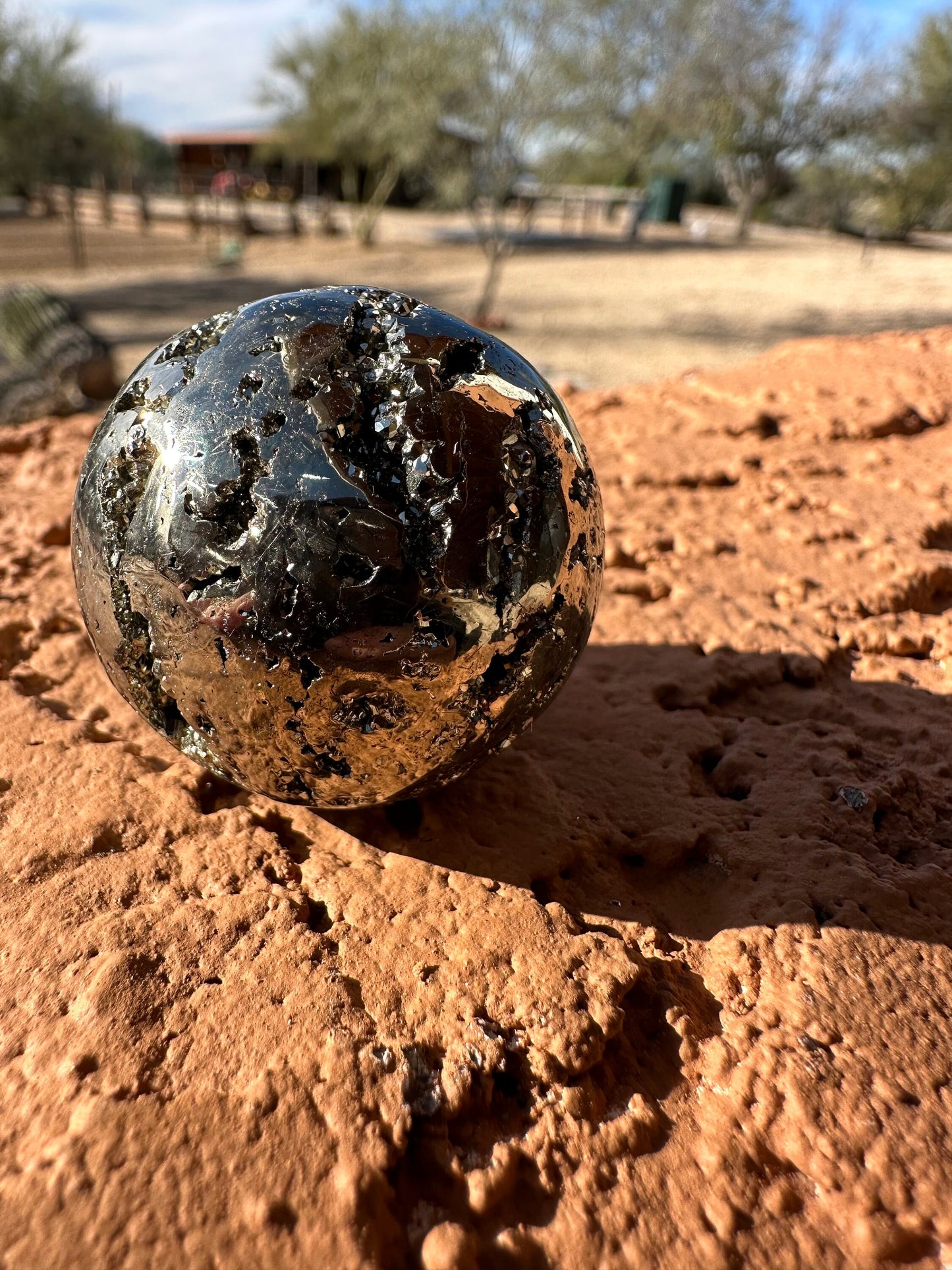 35 mm Pyrite Crystal Sphere | Fools Gold | Pyrite Sphere | Prosperity Protection | Crystal Sphere