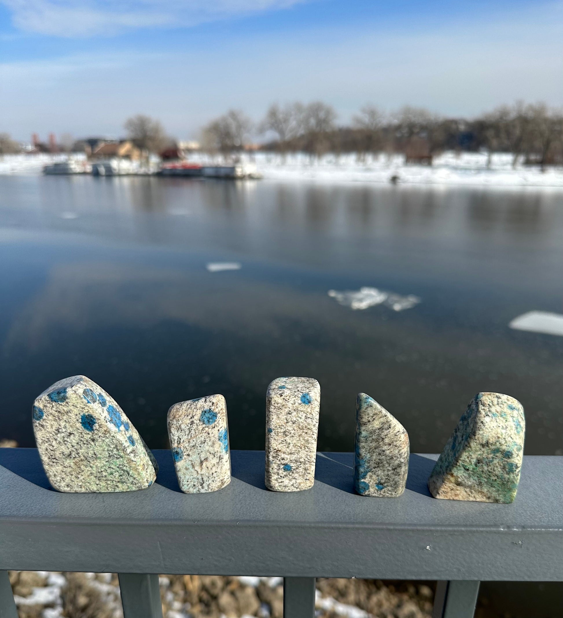 One (1) K2 Freeform | Granite Azurite Stone | Tower | Healing Crystals | Meditation | Reiki | Strength