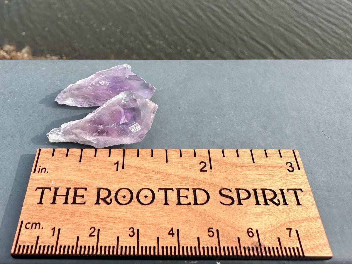 Set of Two (2) Raw Amethyst Points from Brazil | Tumbles Amethyst | Raw Amethyst | Amethyst