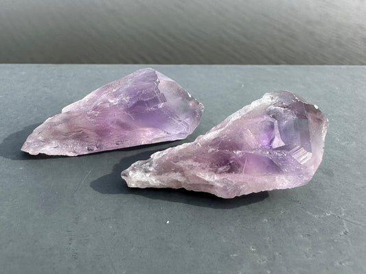 Set of Two (2) Raw Amethyst Points from Brazil | Tumbles Amethyst | Raw Amethyst | Amethyst